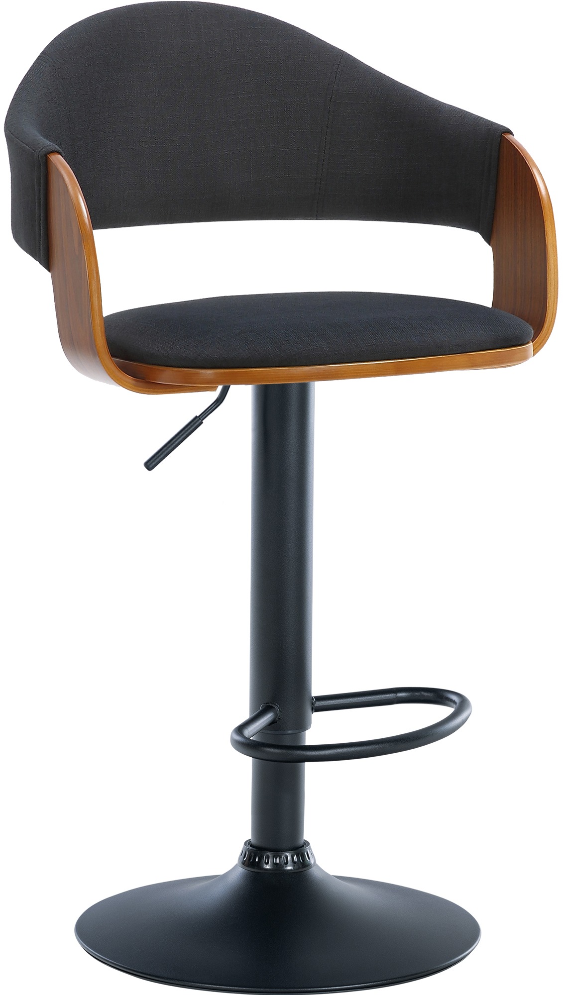 Tabouret de bar Nilse avec Coque en bois assise en tissu