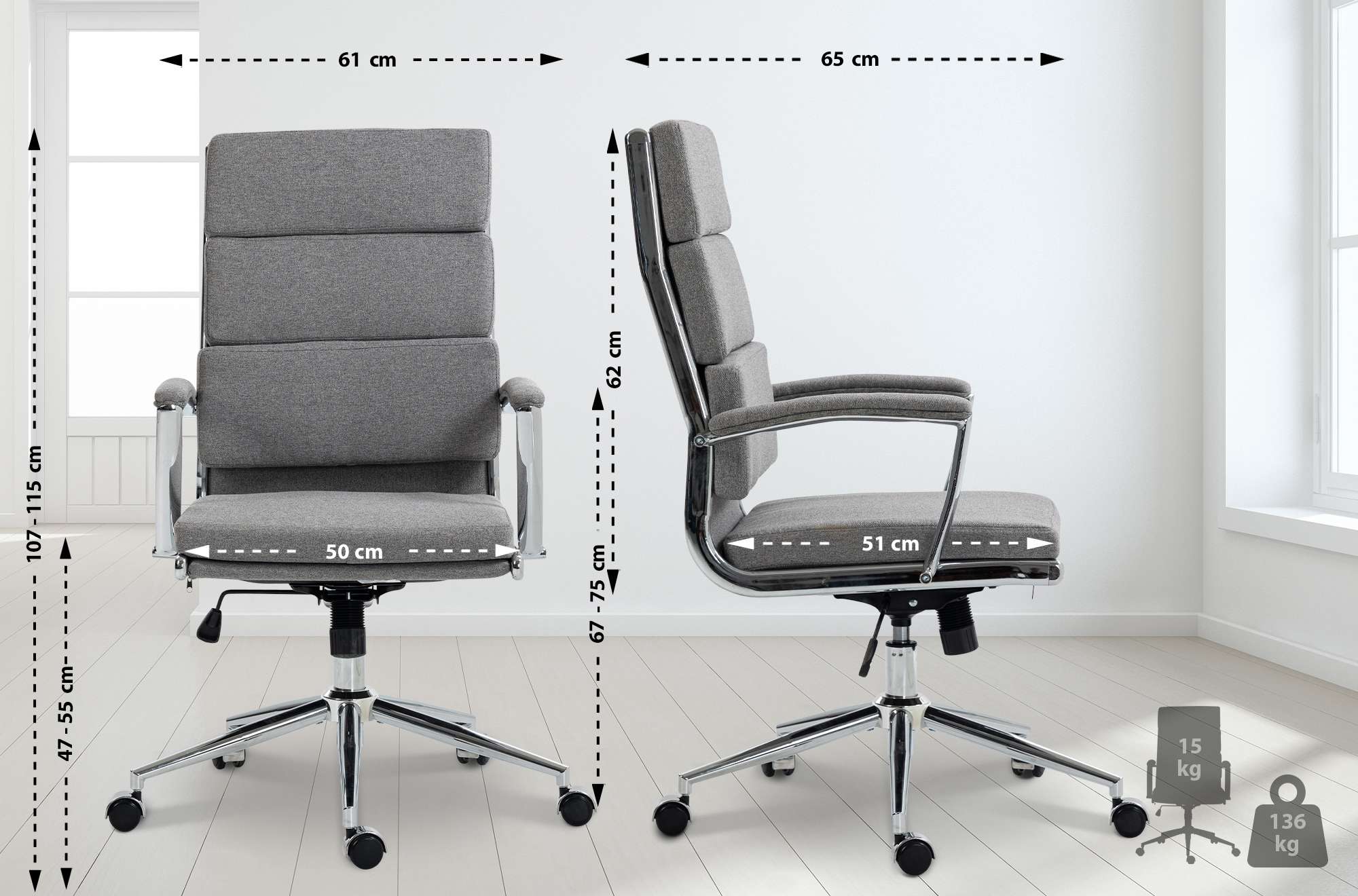 Chaise de bureau Cleveland