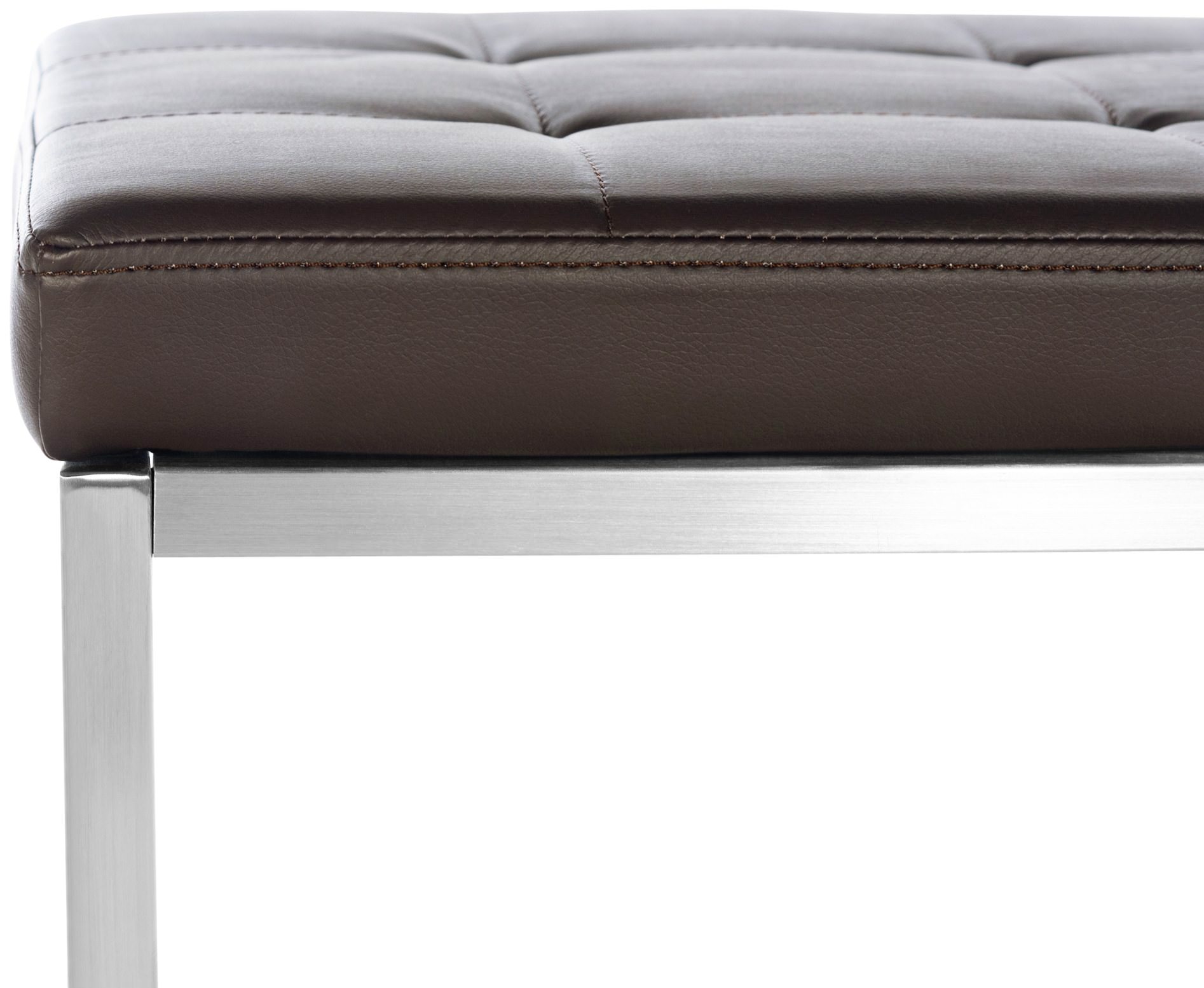 Lot de 2 tabourets bas Barci en similicuir