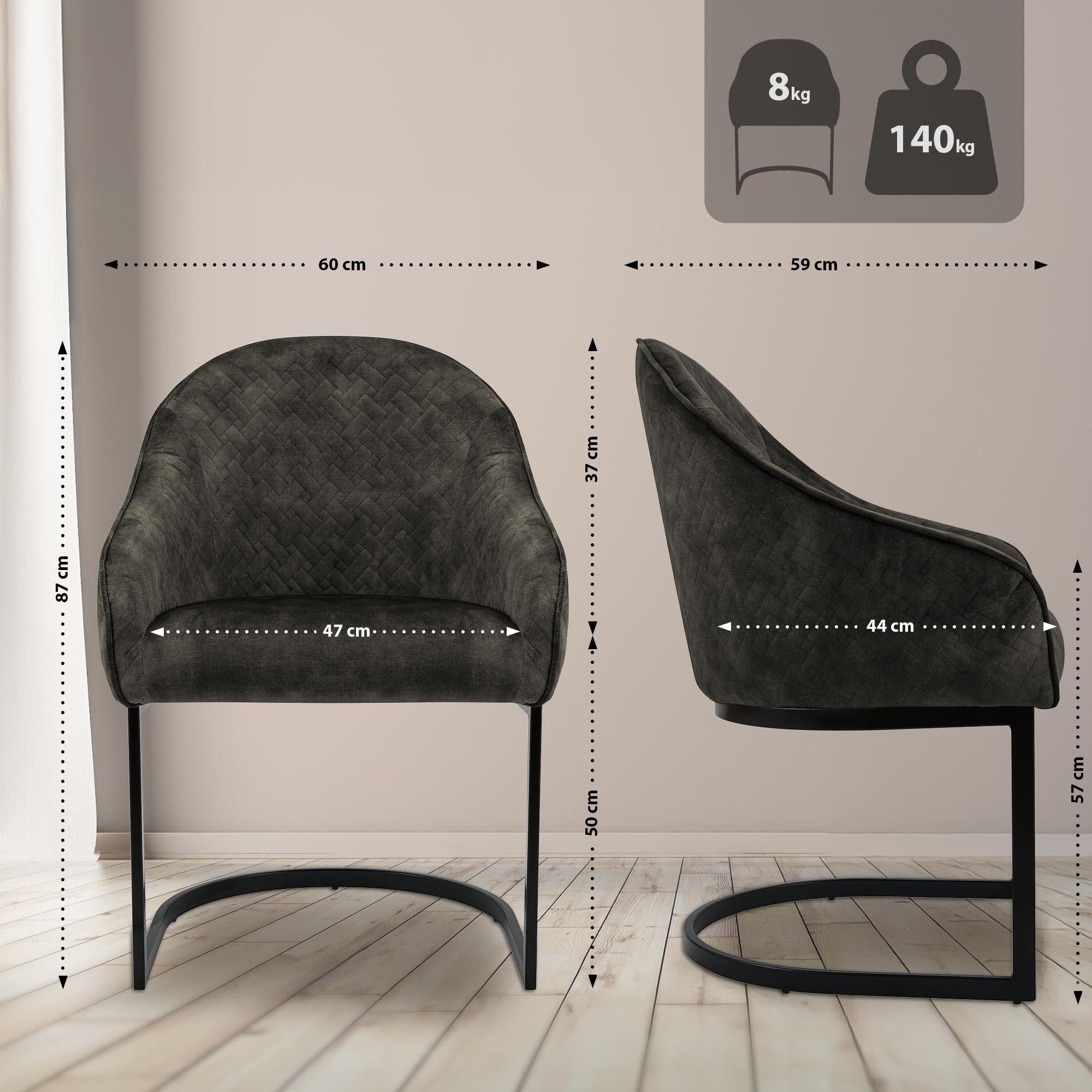 Chaise de salle à manger Jarik velours