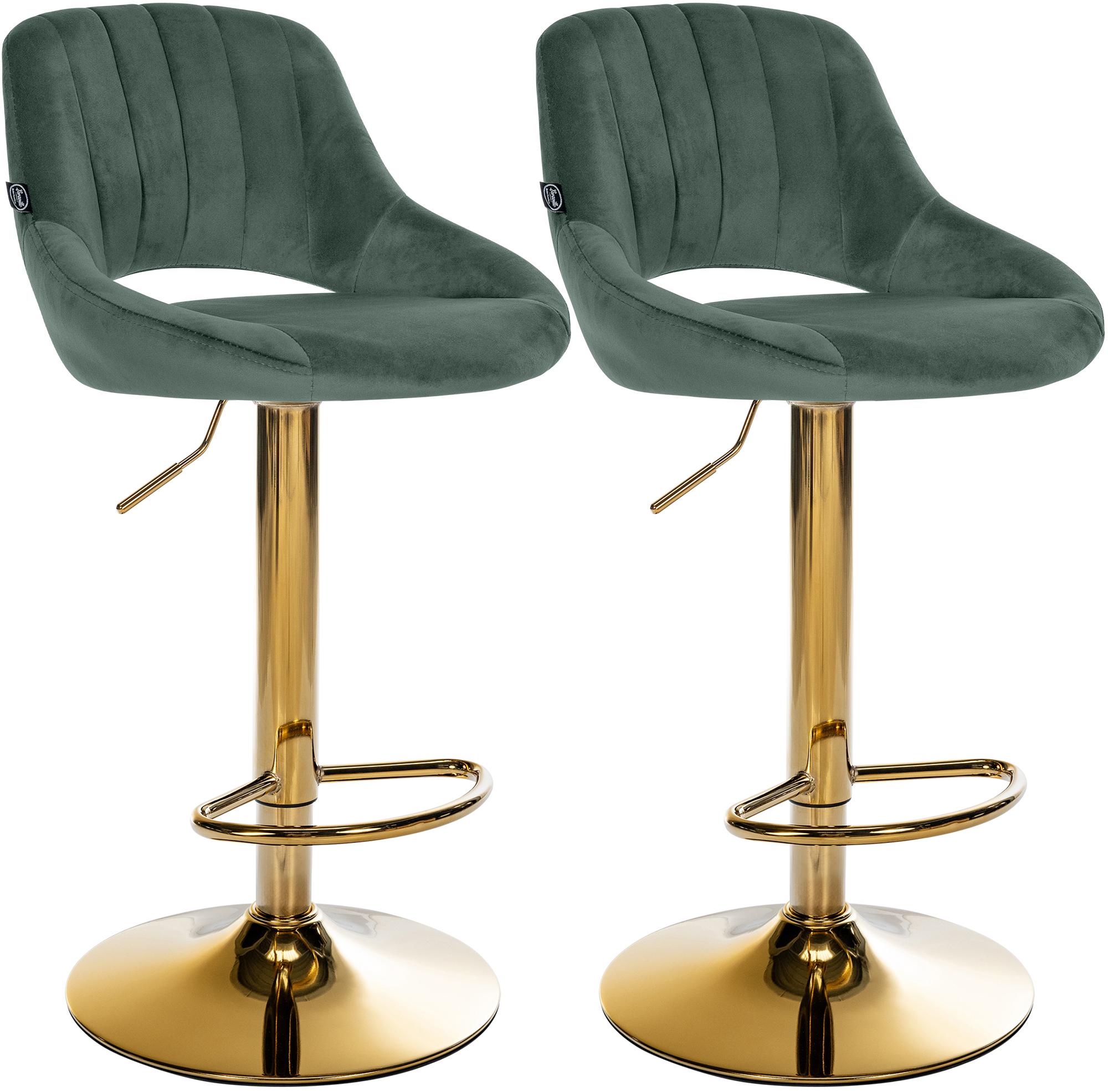 Lot de 2 tabourets de bar Milet en velours