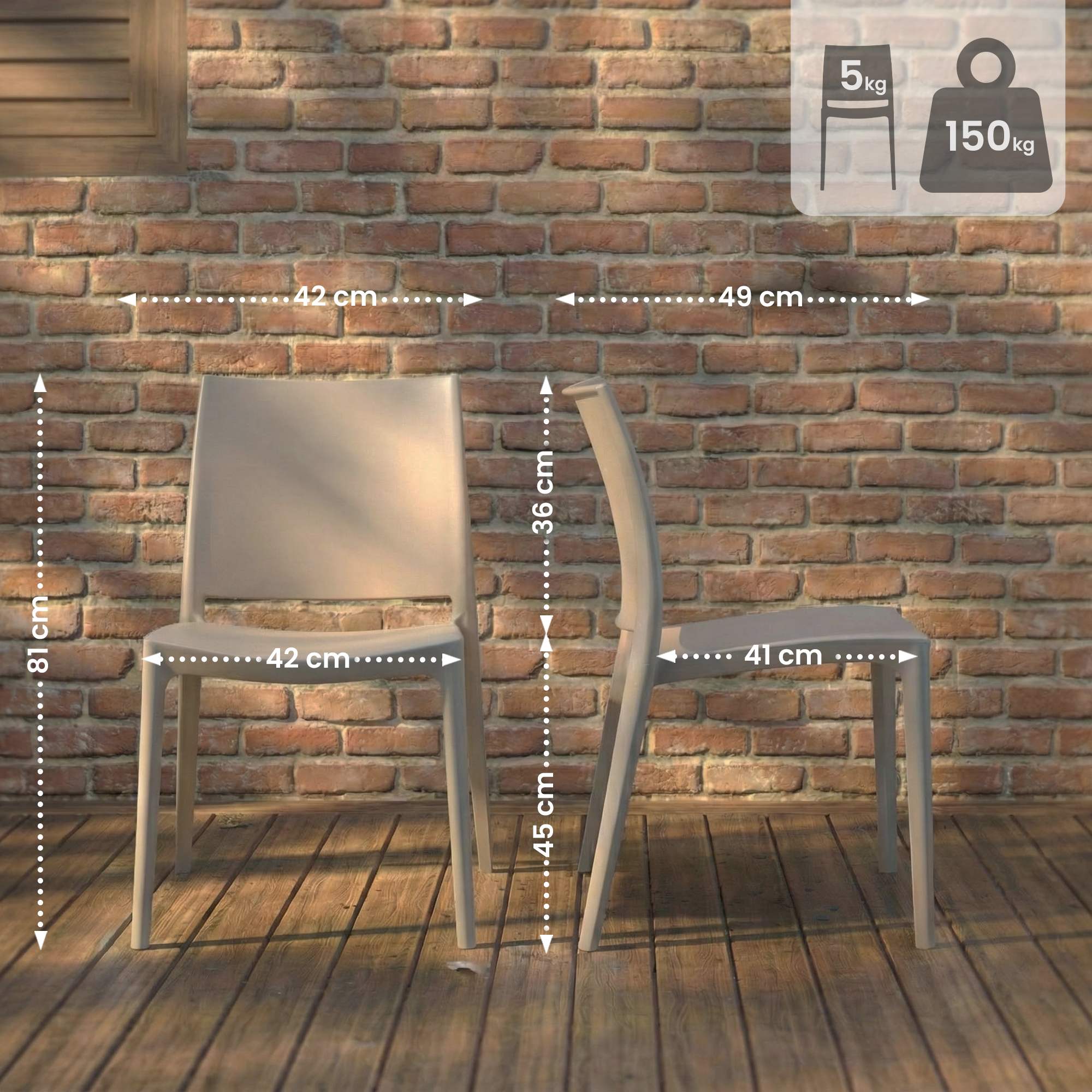 Lot de 2 chaises de jardin Meton