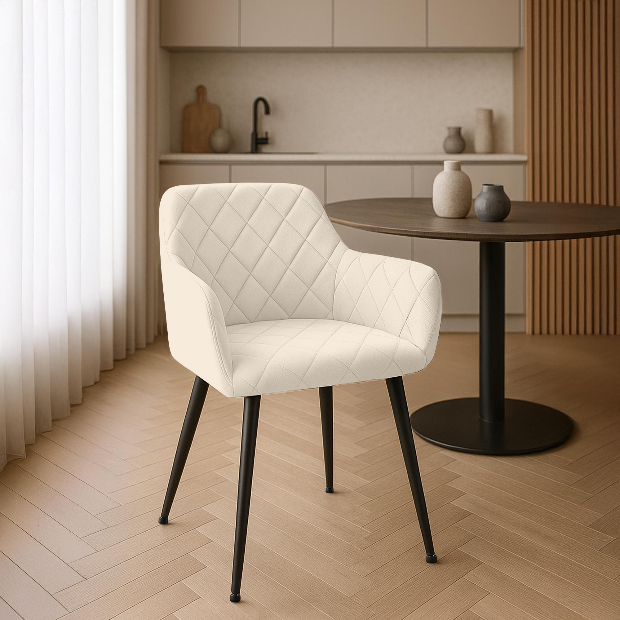 Lot de 2 chaises de salle à manger Monett velours