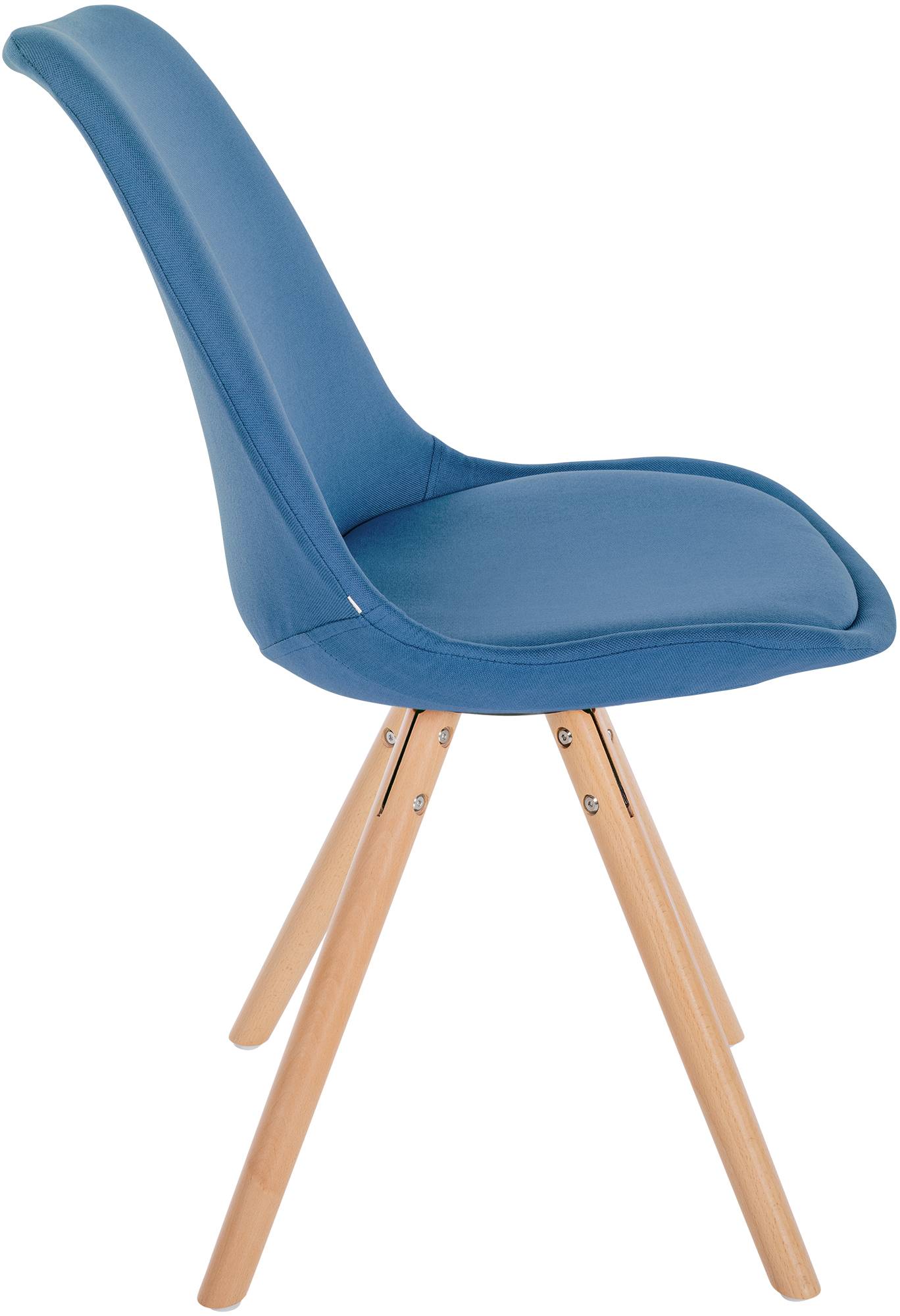 Lot de 4 chaises de salle à manger Sofia en tissu Pieds en bois