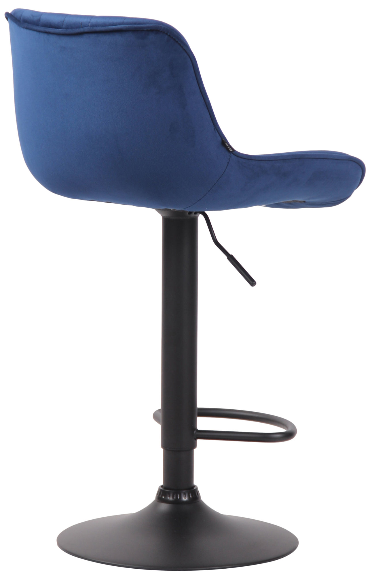 Tabouret de bar Lentini en Velours avec Piètement trompette en Métal