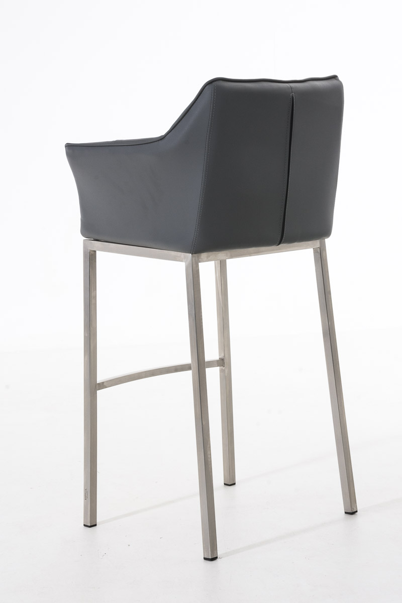 Tabouret de bar Damaso en similicuir avec piétement quatre pieds
