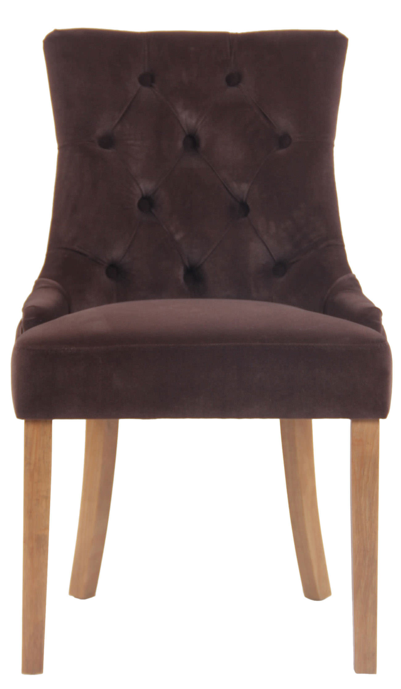 Chaise de salle à manger Aberdeen en Velours avec Piètement en bois d'hévéa