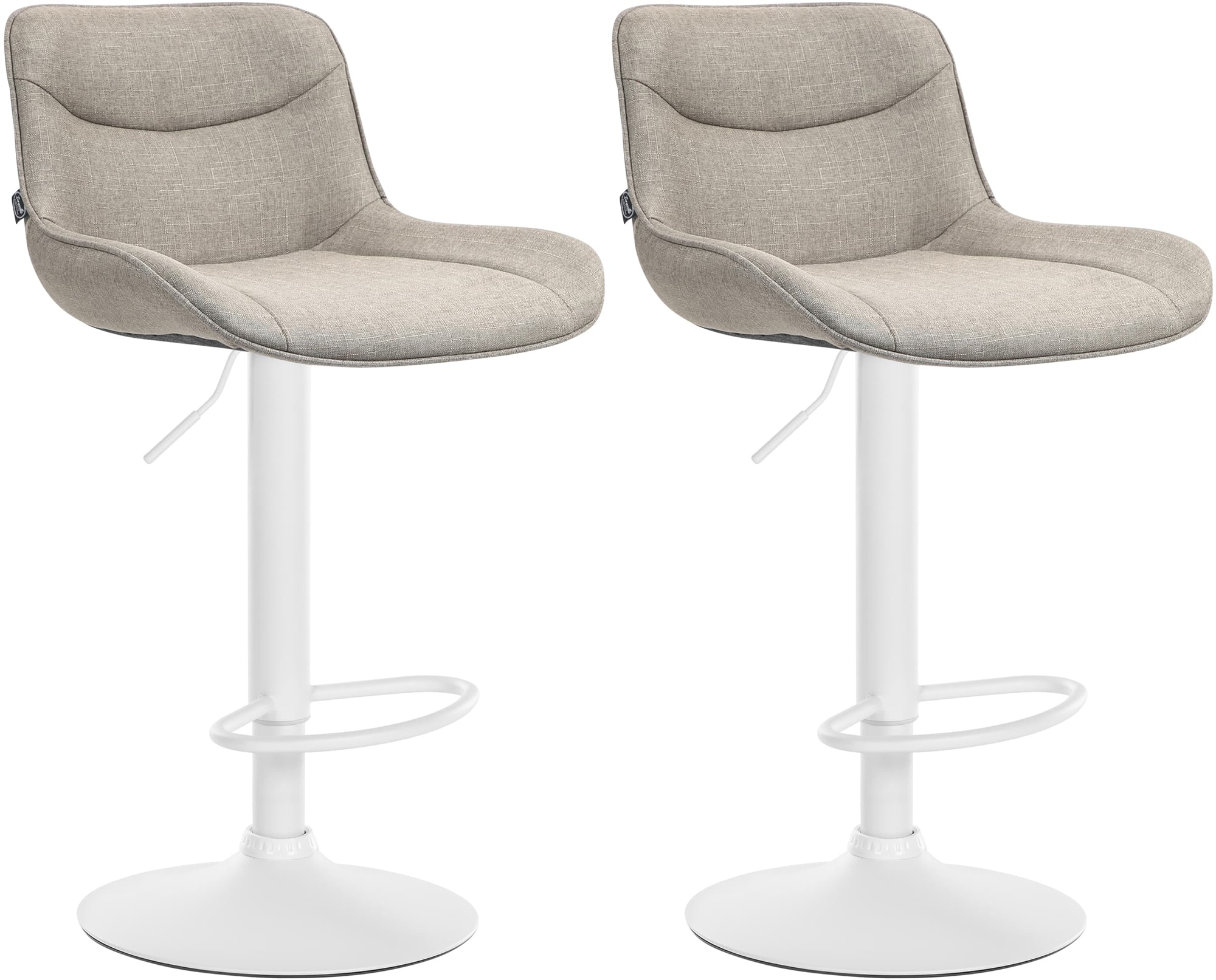 Lot de 2 tabourets de bar Vonore tissu