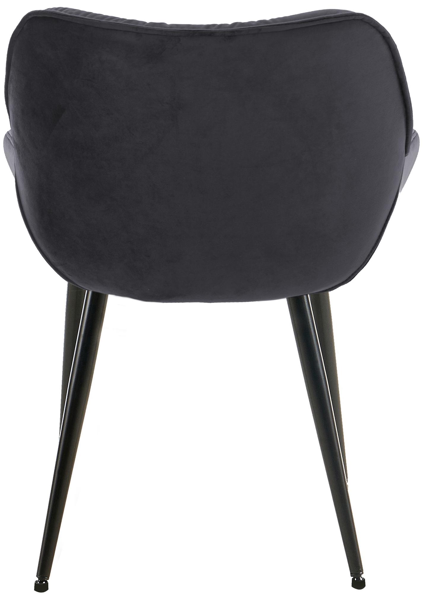 Chaise de salle à manger Tanna en Velours avec Piètement en Métal noir
