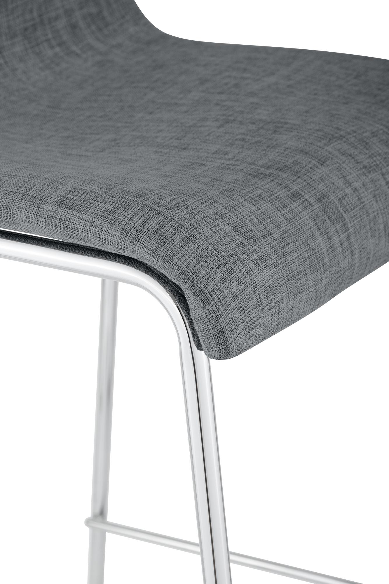 Lot de 2 tabourets de bar Hover en tissu, pieds metalliques