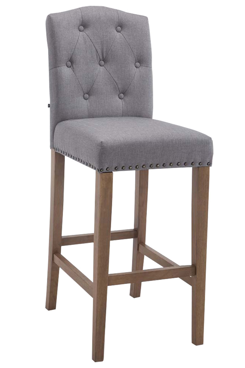 Tabouret de bar Louise tissu piètement antique