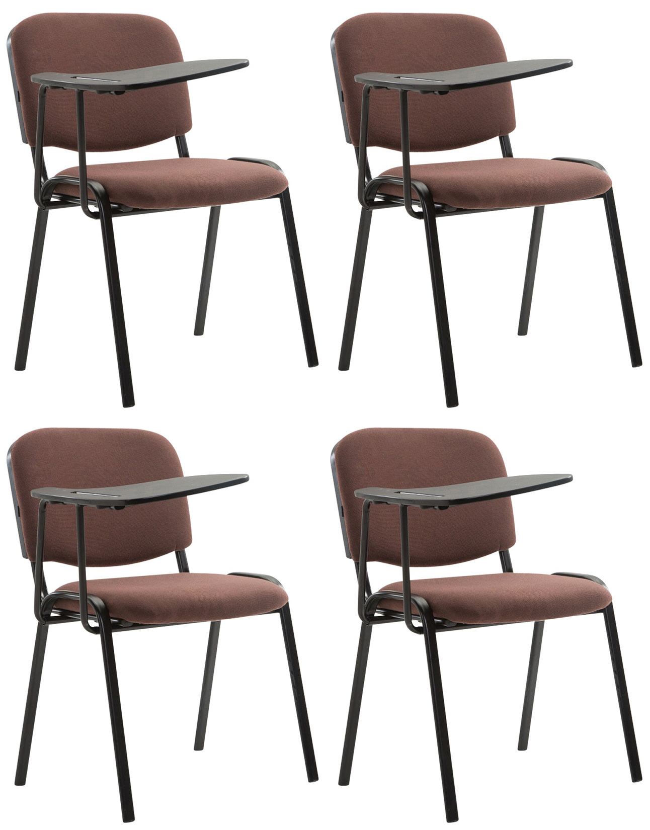Lot de 4 Chaises Ken en tissu avec tablette rabattable