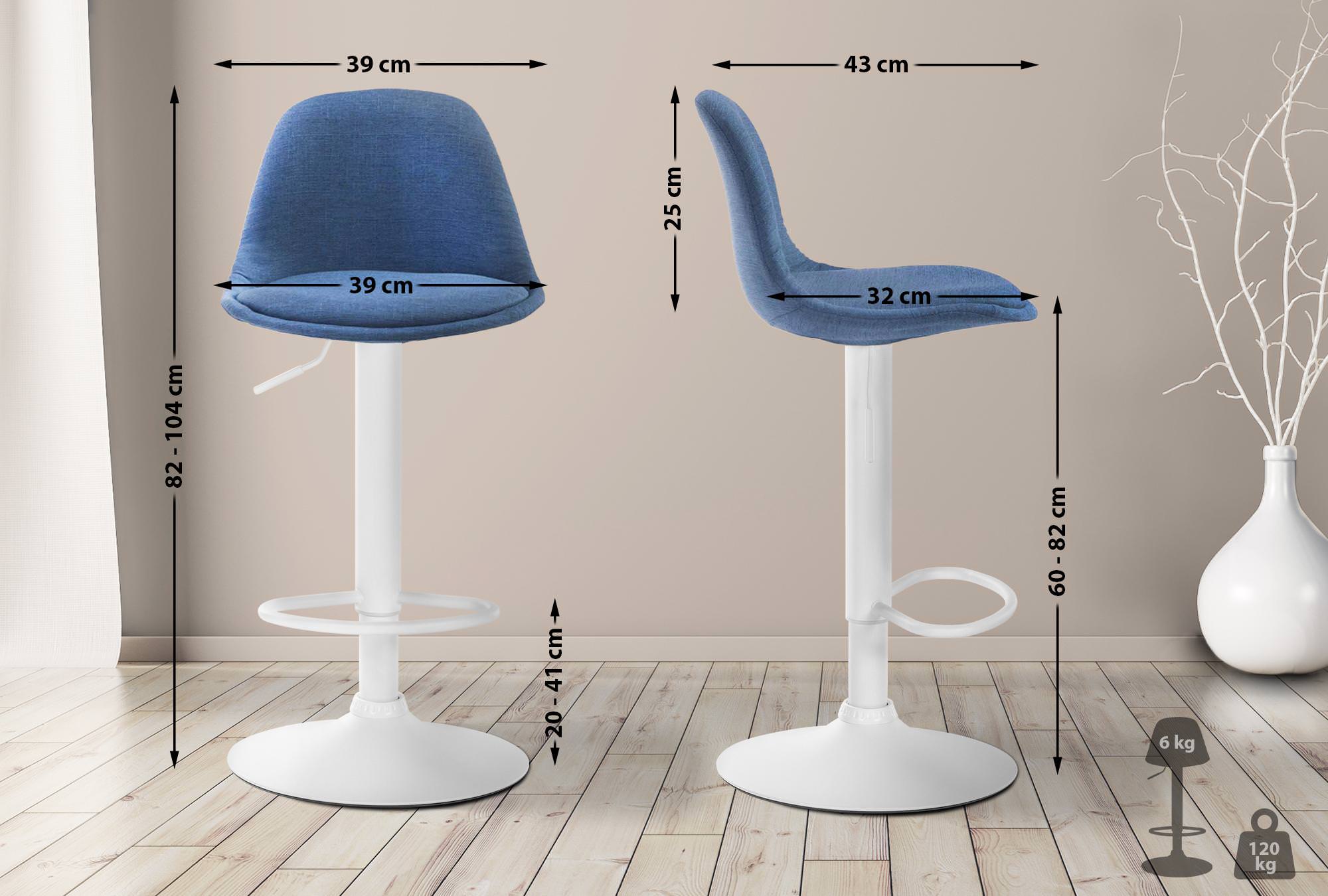 Tabouret de bar Kiel en tissu