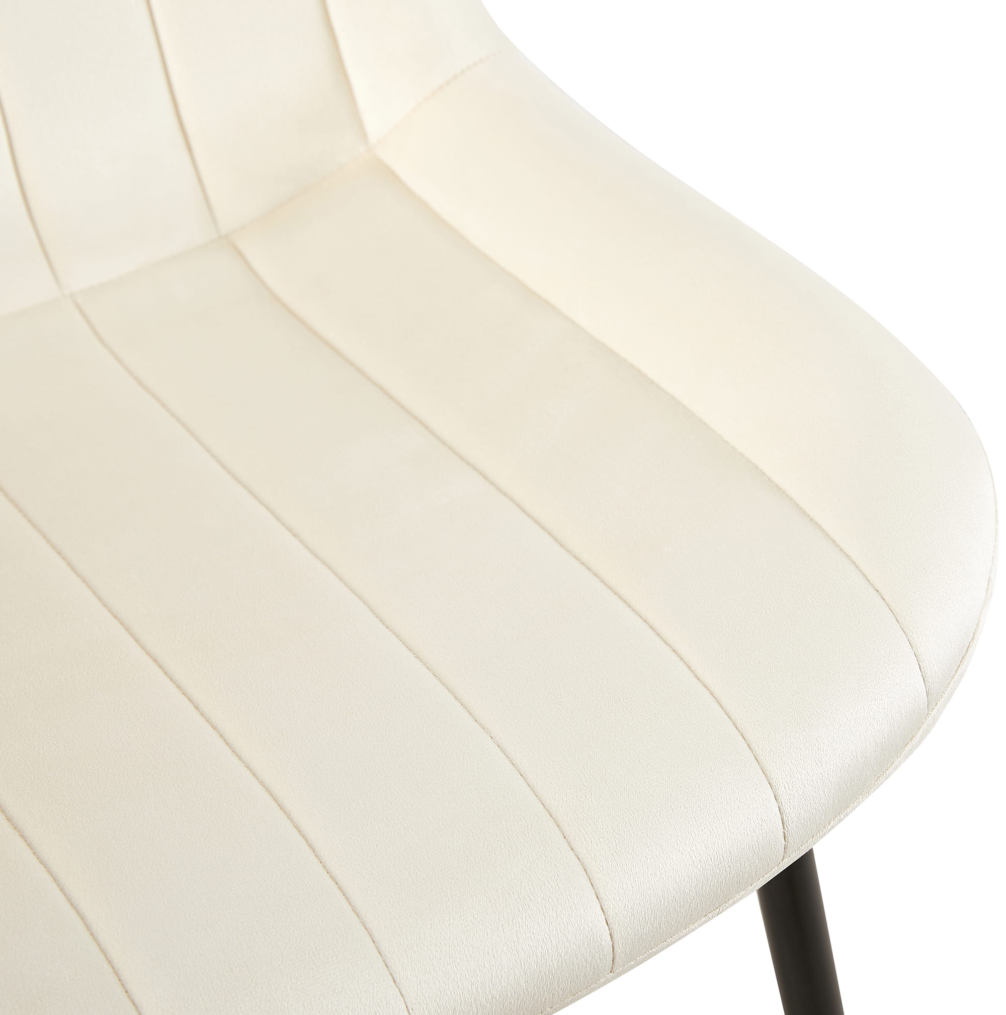Chaise de salle à manger Rahden en Velours avec Piètement en métal noir