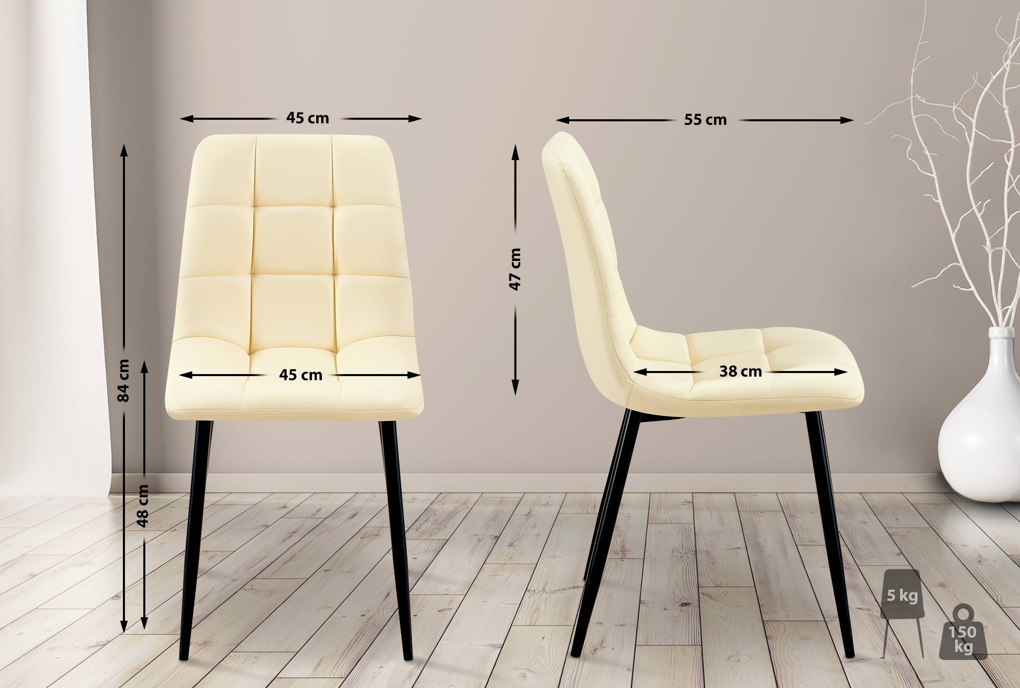 Lot de 4 chaises de salle à manger Antibes similicuir