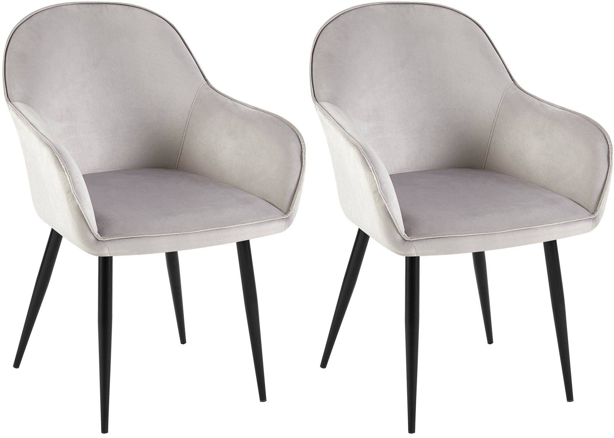 Lot de 2 chaises de salle à manger Boise velours