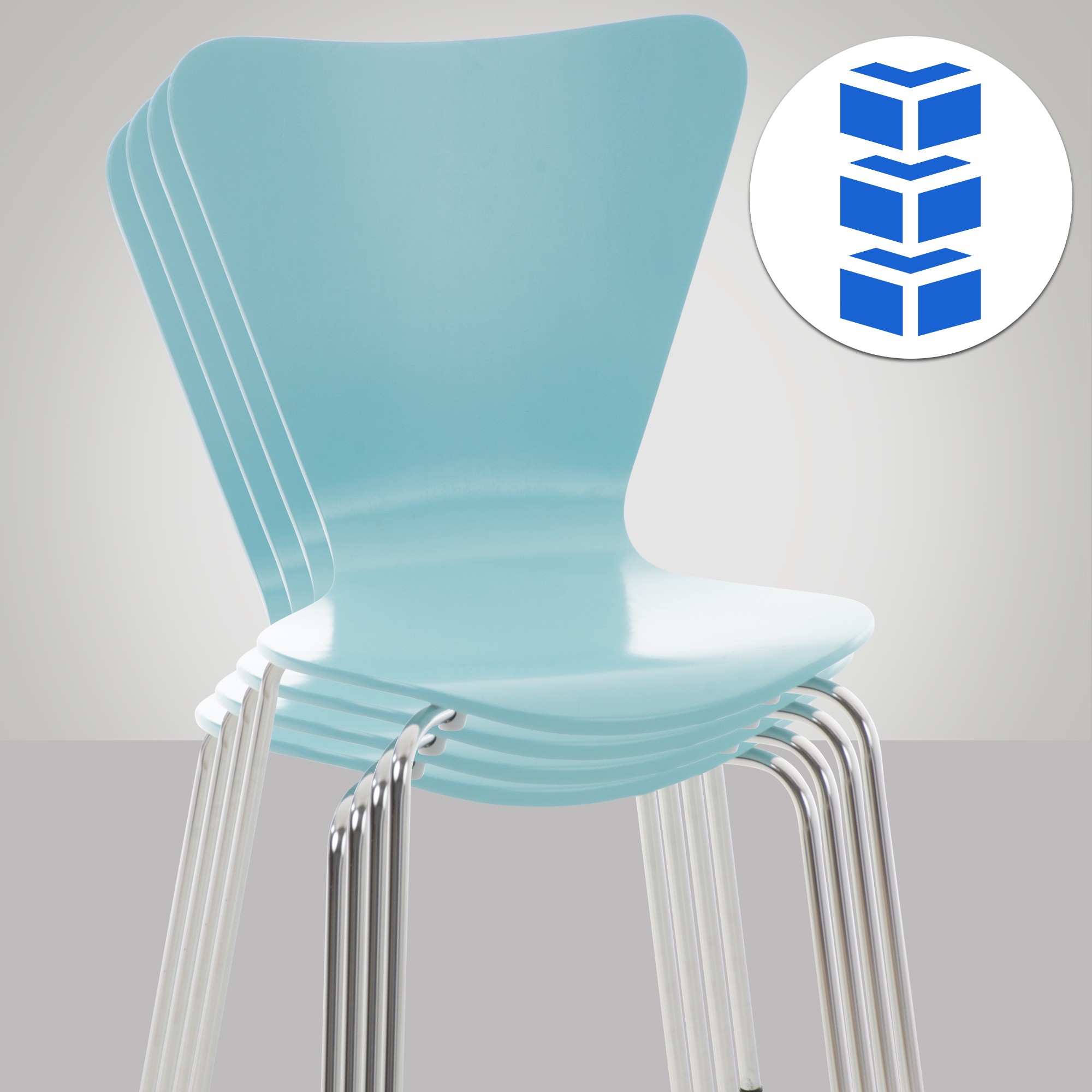 Lot de 16 chaises visiteur empilables Calisto