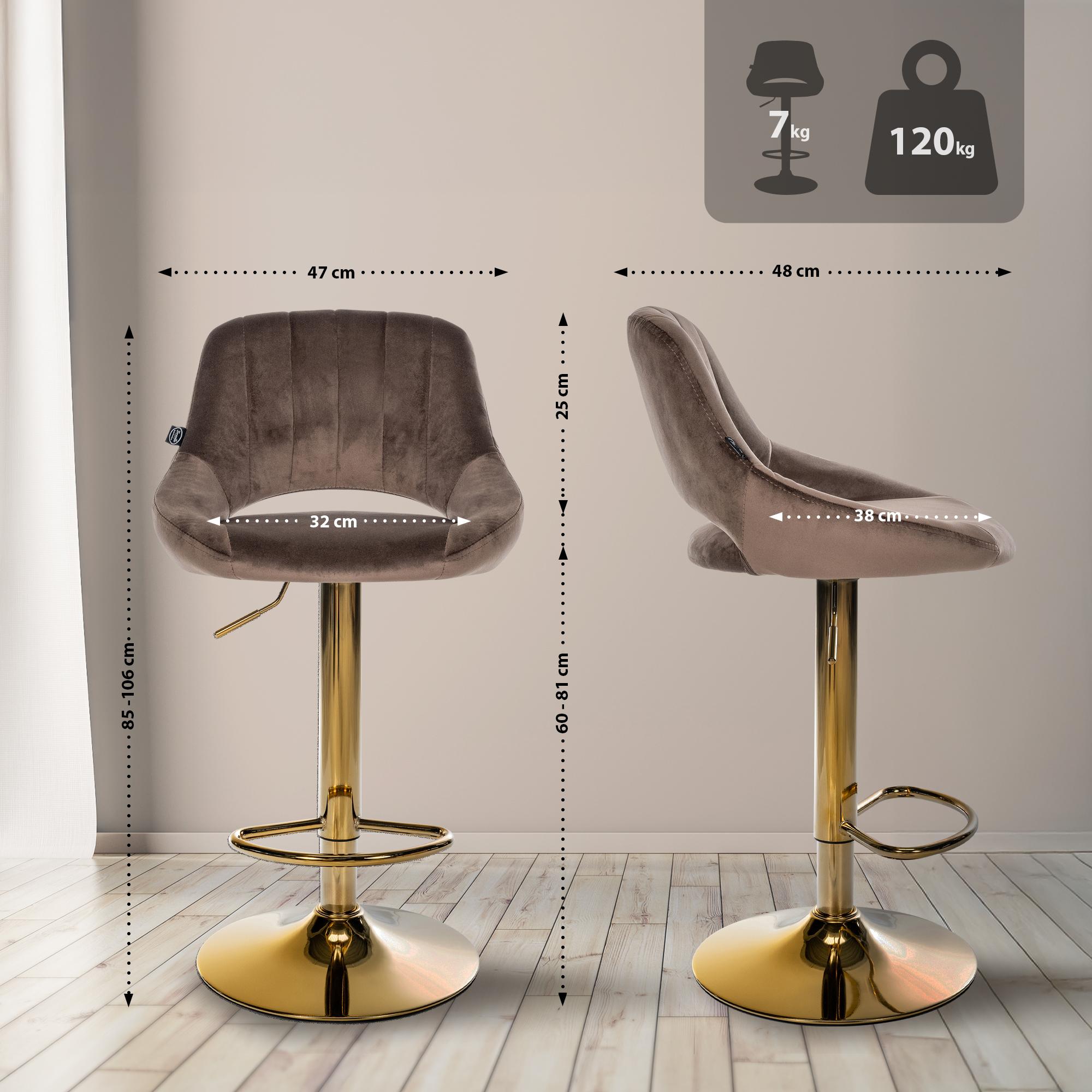 Tabouret de bar Milet en velours