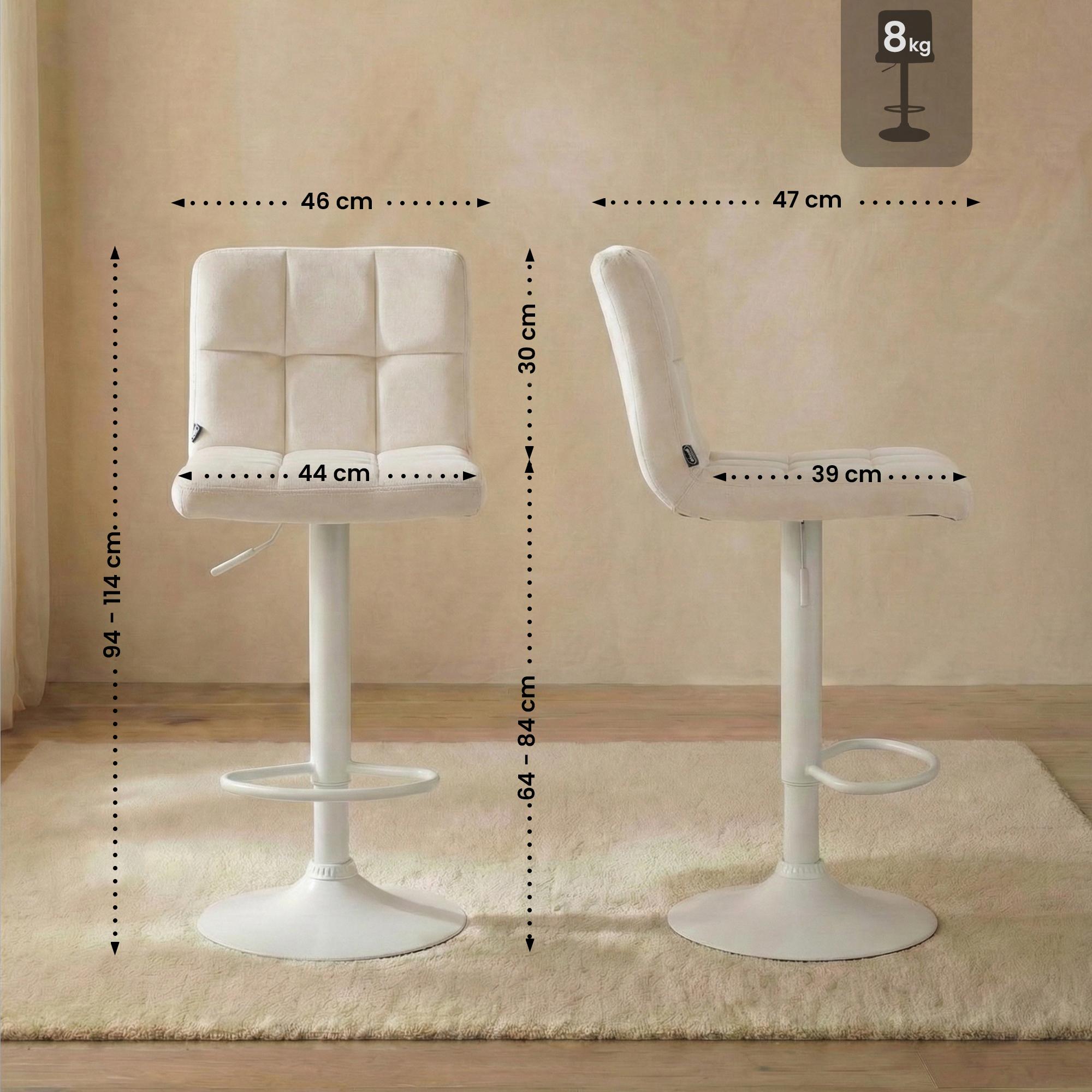 Lot de 2 tabourets de bar Peru velours