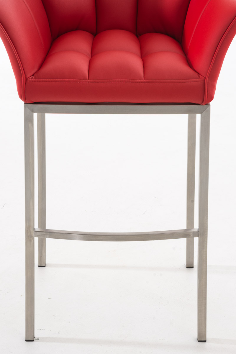 Tabouret de bar Damaso en similicuir avec piétement quatre pieds