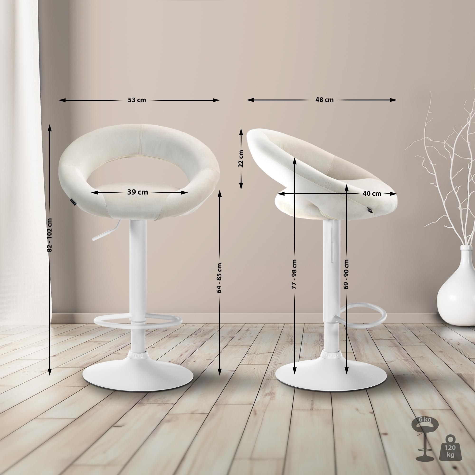 Tabouret de bar Olinda velours