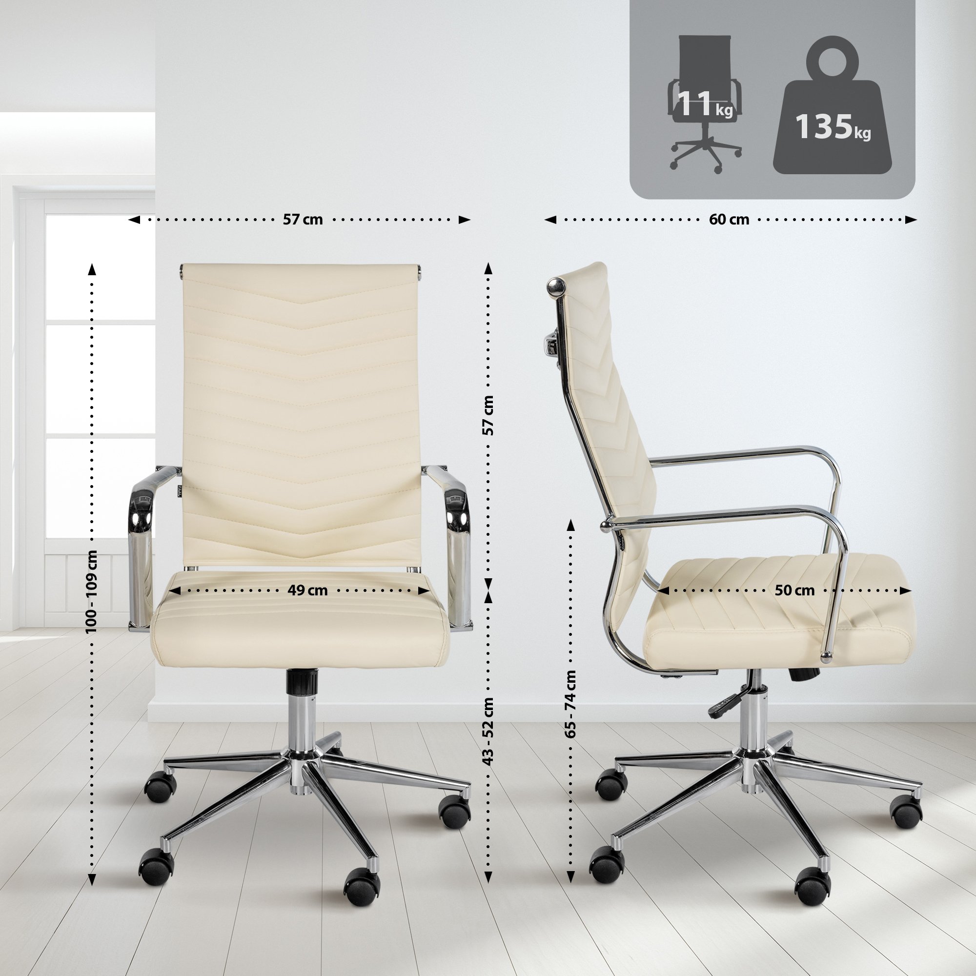 Chaise de bureau Canby similicuir