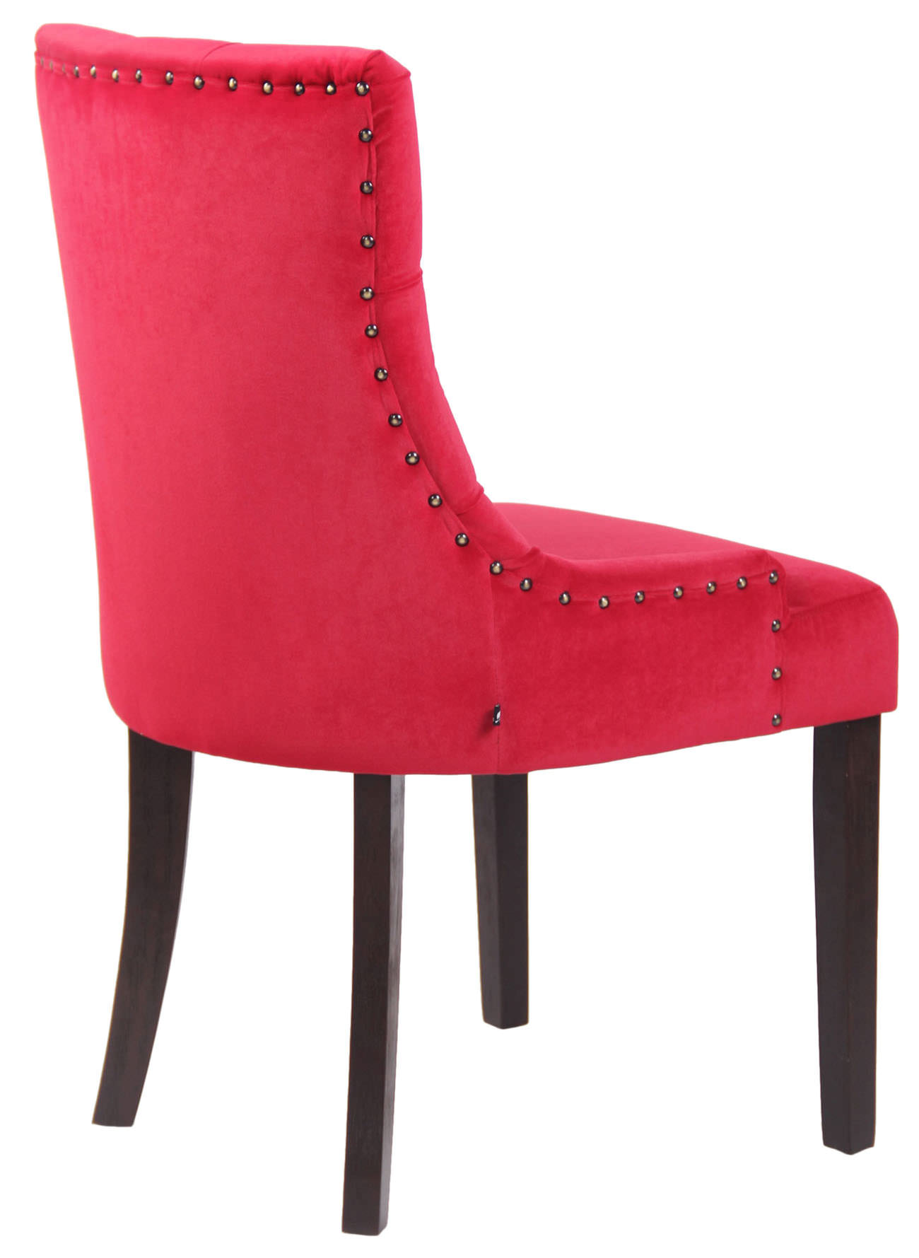 Chaise de salle à manger Aberdeen en Velours avec Piètement en bois d'hévéa