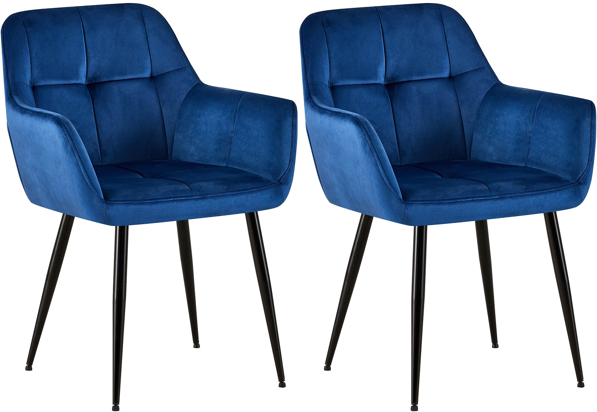 Lot de 2 chaises de salle à manger Emia velours