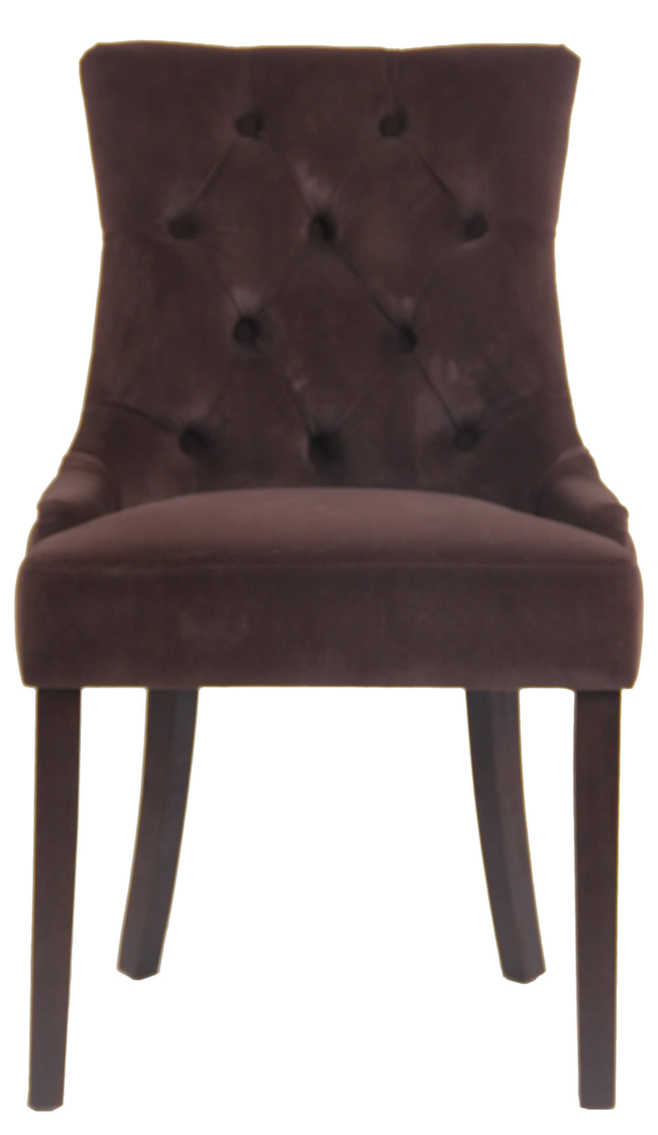 Lot de 4 Chaises de salle à manger Aberdeen en Velours Piètement en bois d'hévéa