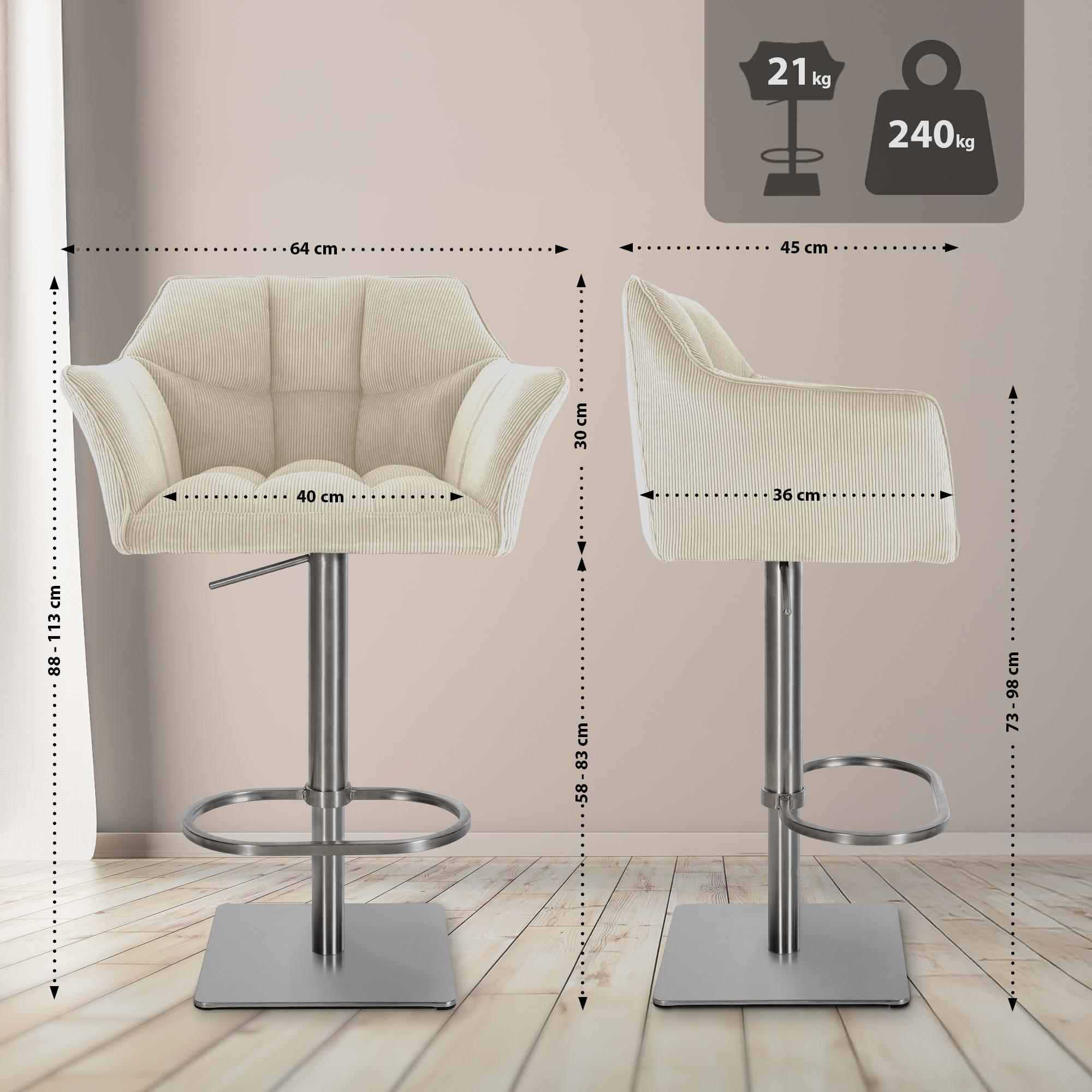 Tabouret de bar Damaso Cord