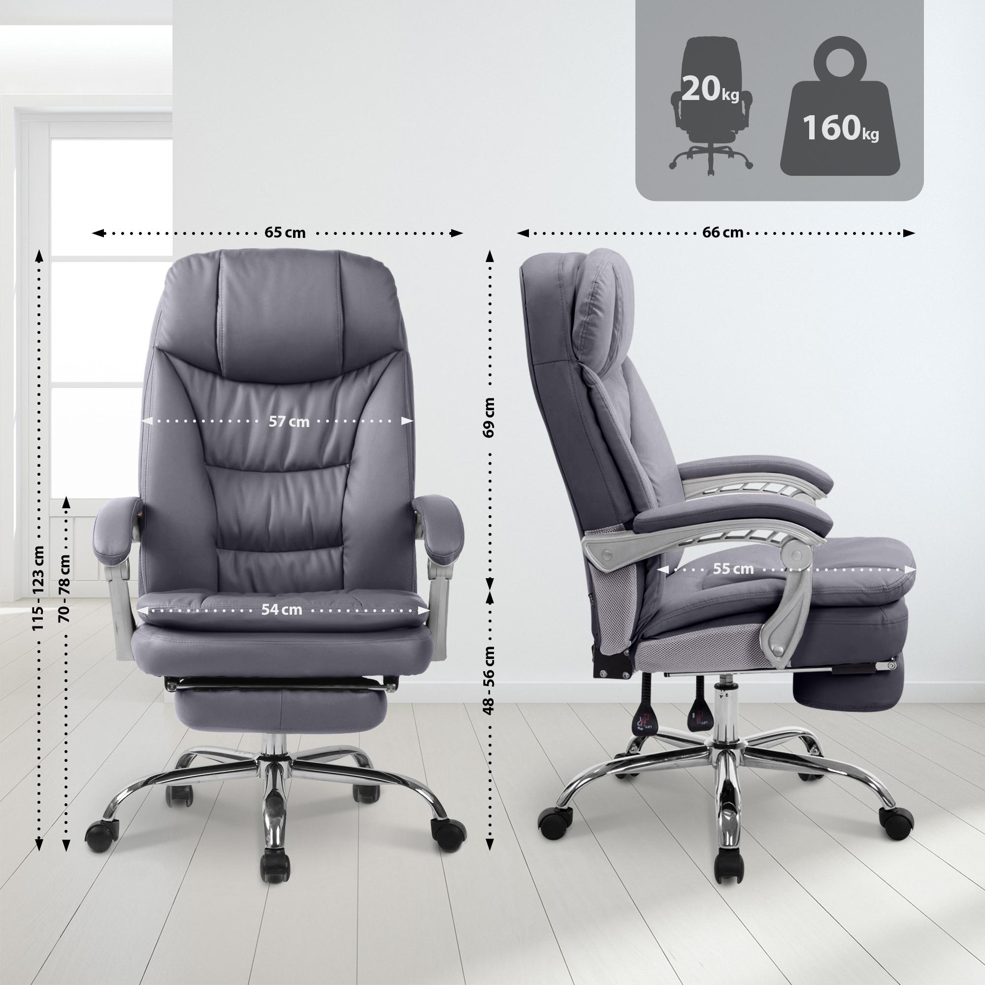 Chaise de bureau XL Troy en similicuir