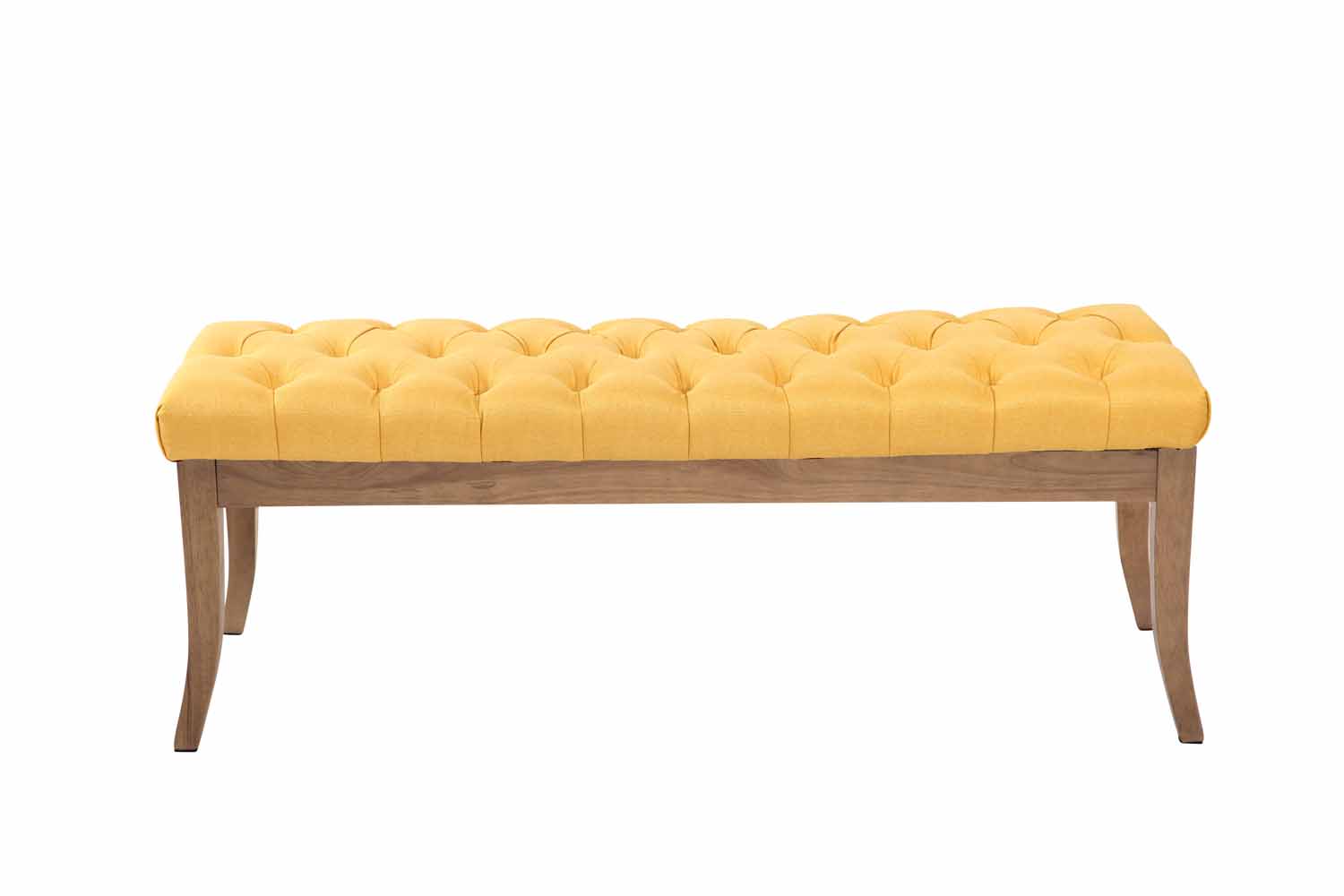 Banc Ramses tissu pieds antique clair