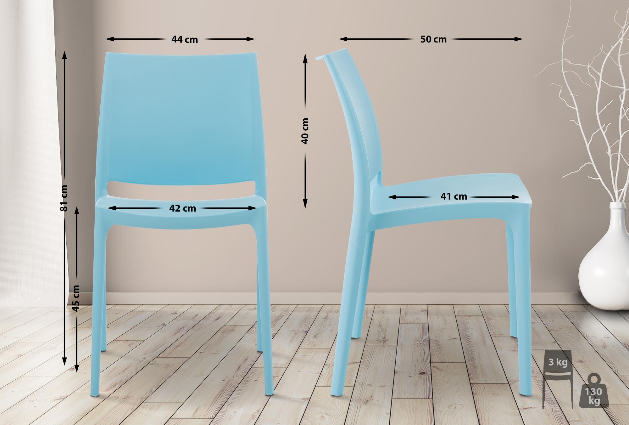 Lot de 2 chaises de jardin empilables Maya en plastique