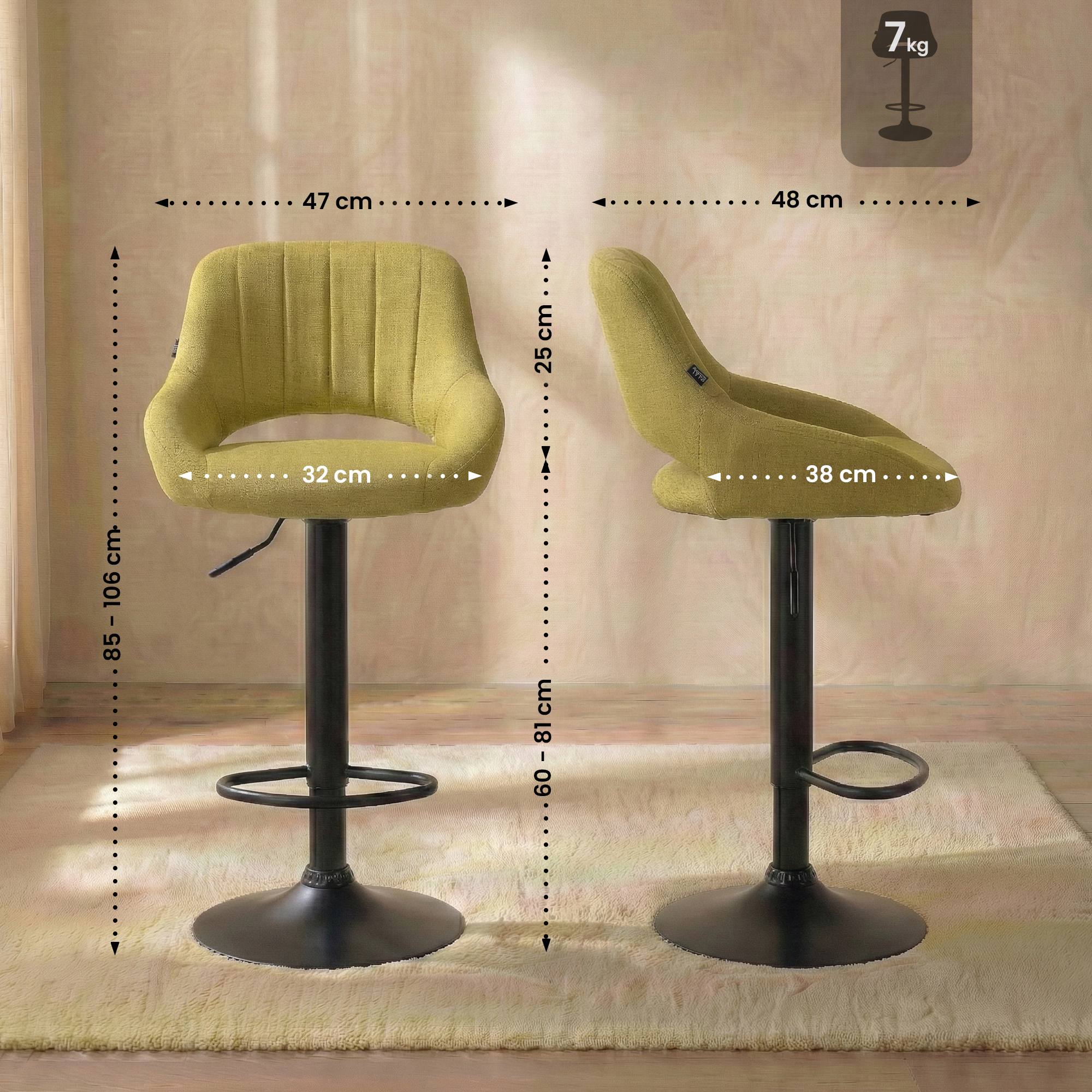 Lot de 2 tabourets de bar Milet en tissu