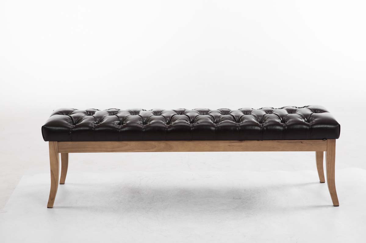 Banc Ramses similicuir antique clair