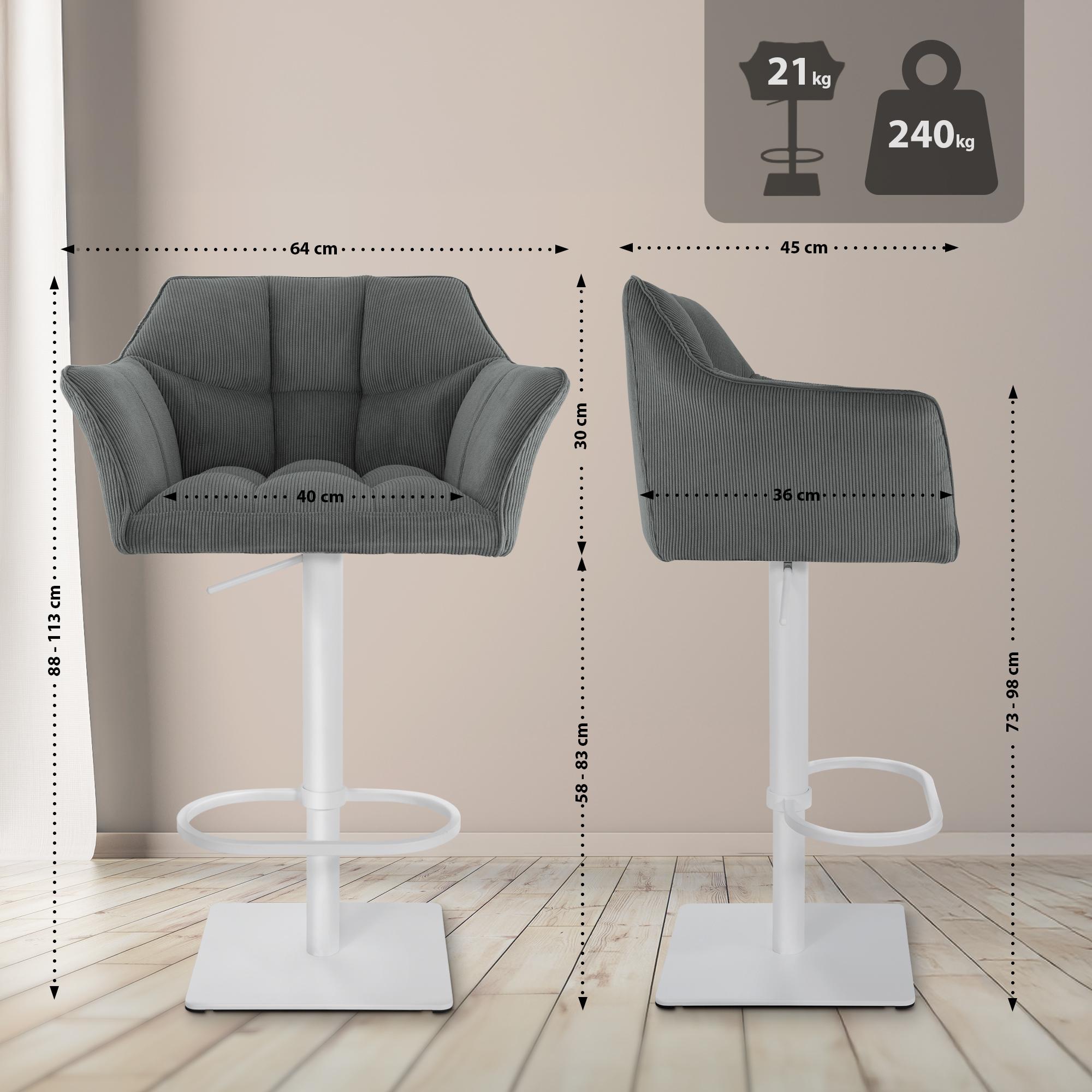 Tabouret de bar Damaso Cord