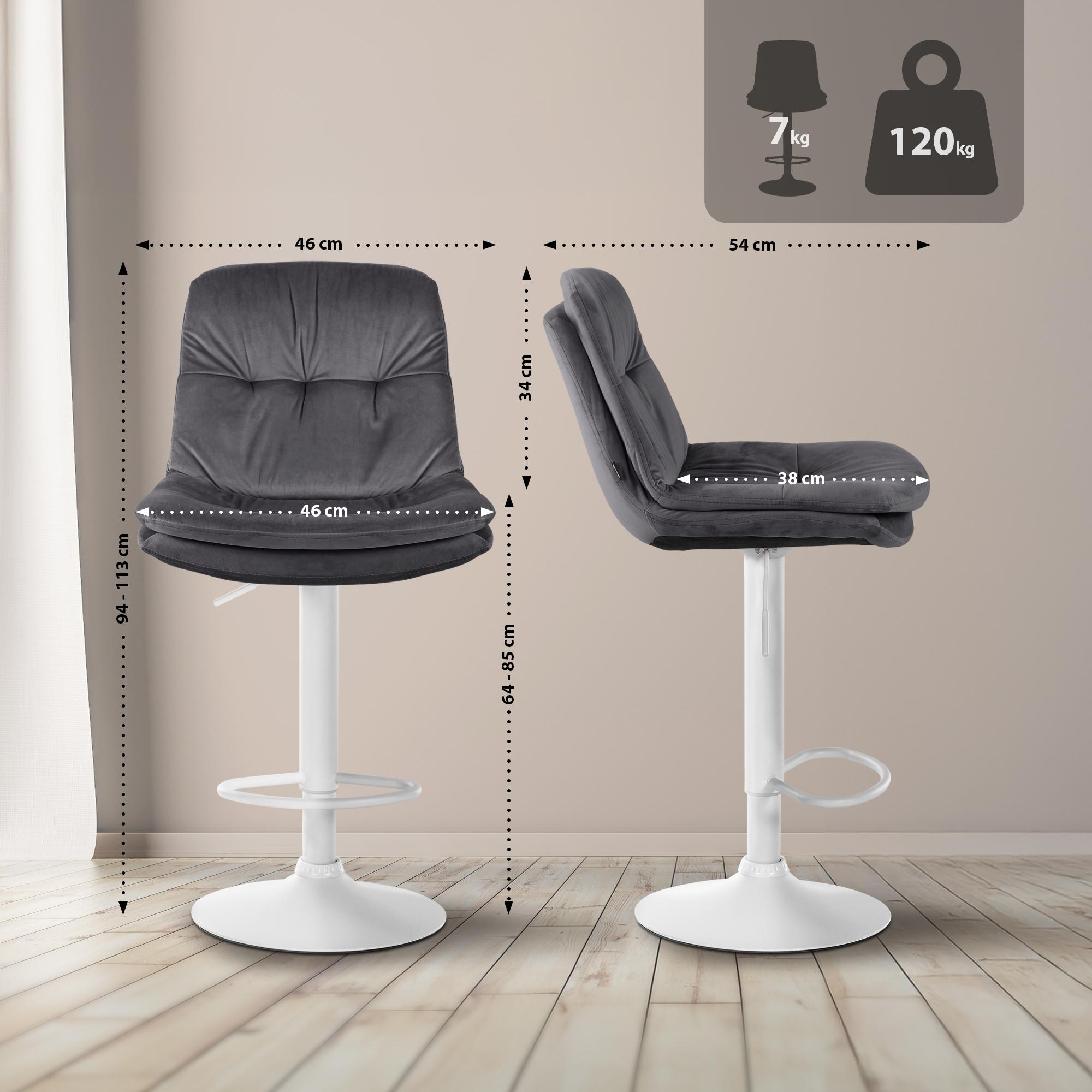 Tabouret de bar Laurel velours