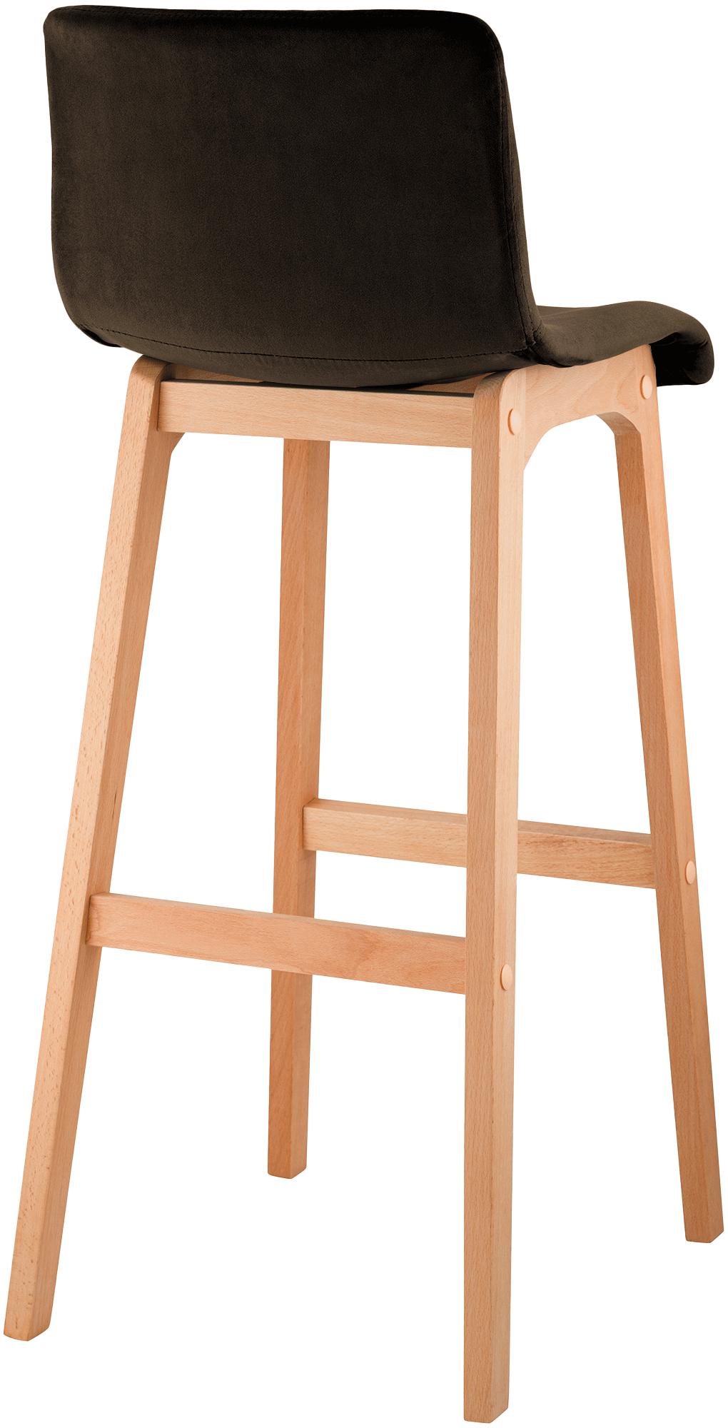 Tabouret de bar Hover velours piètement 4 pieds Natura