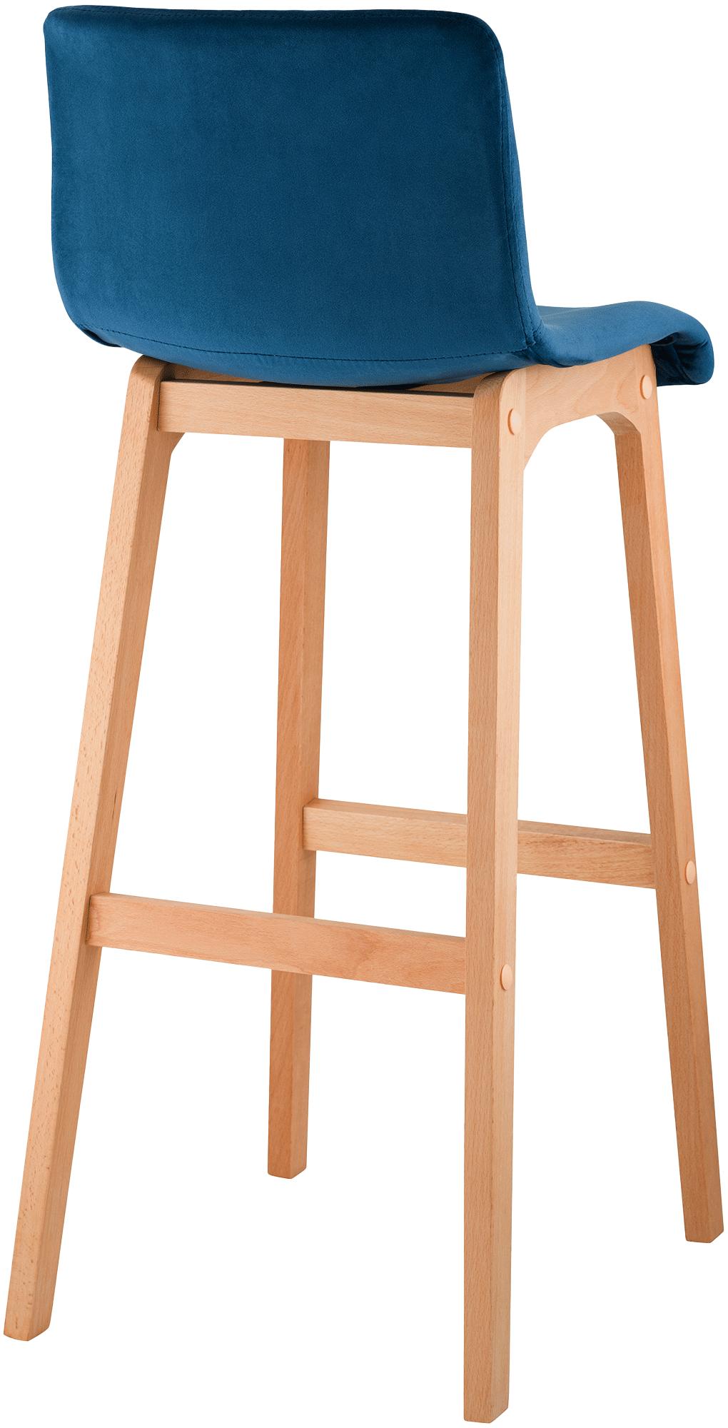 Tabouret de bar Hover velours piètement 4 pieds Natura