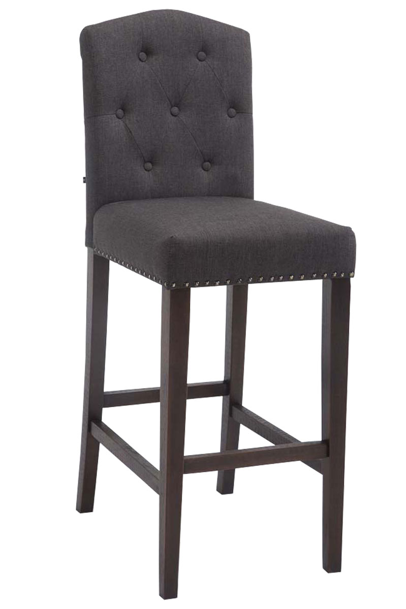 Tabouret de bar Louise tissu piètement antique