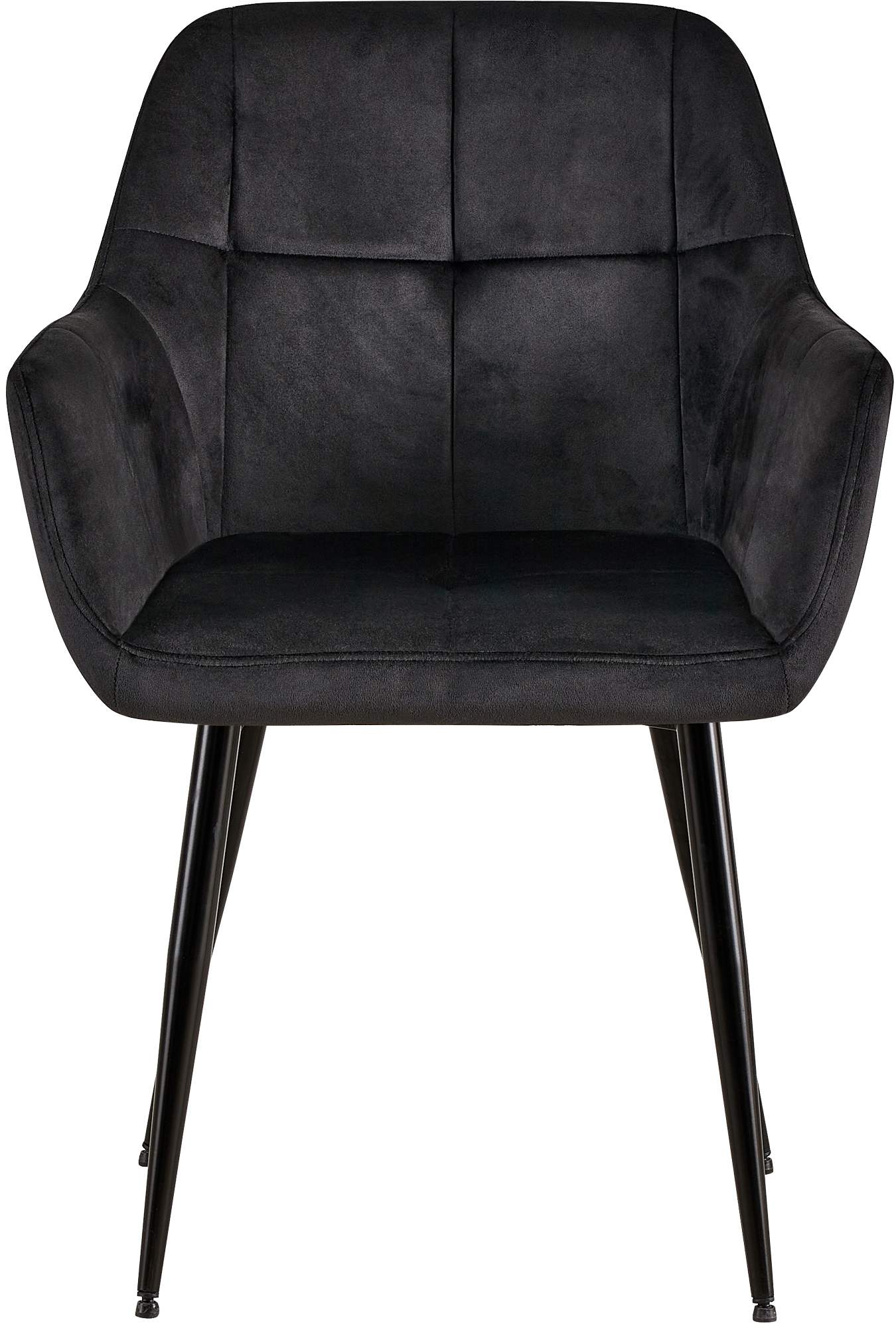 Chaise de salle à manger Emia en Velours avec Piètement en Métal noir
