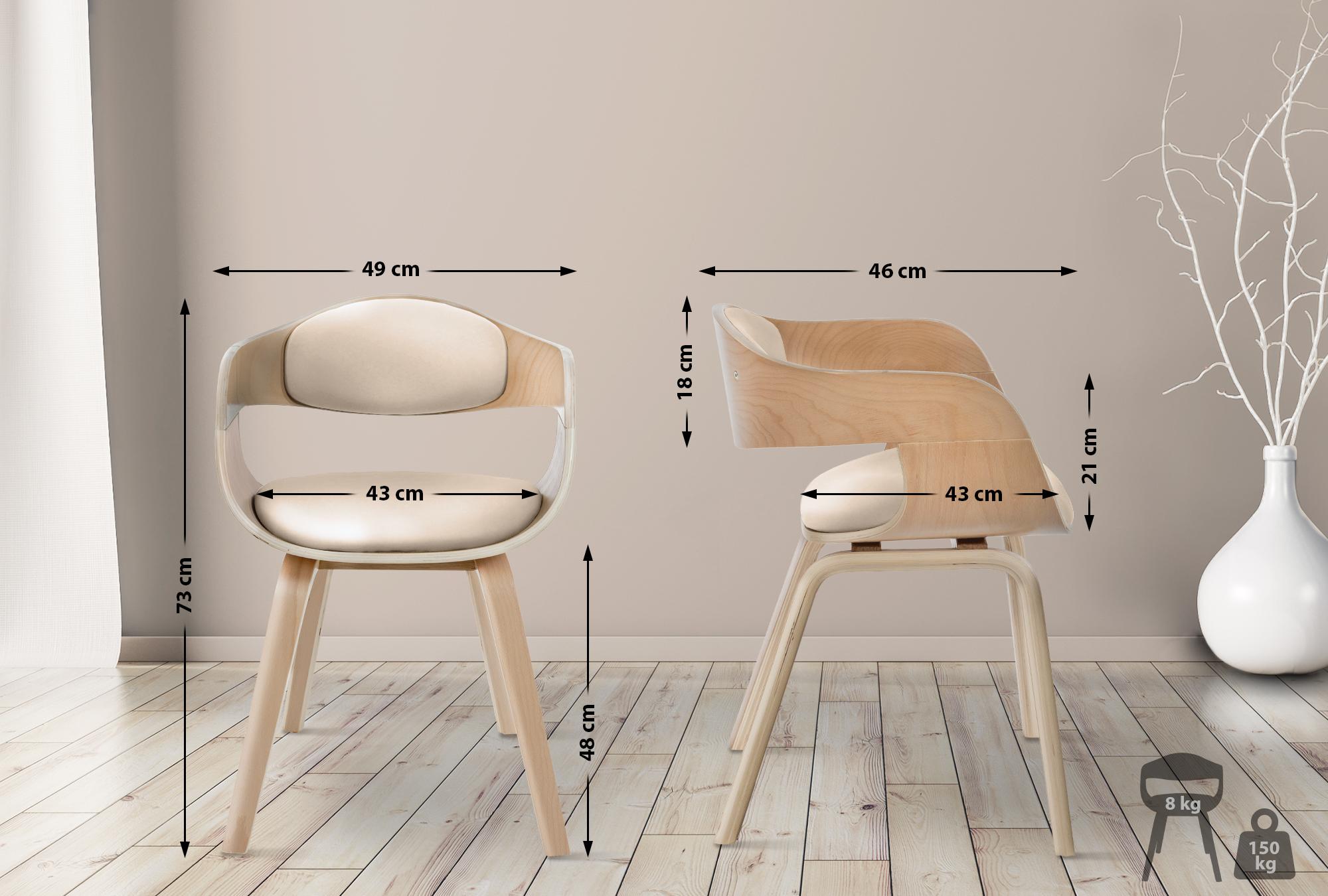 Chaise retro Kingston en similicuir