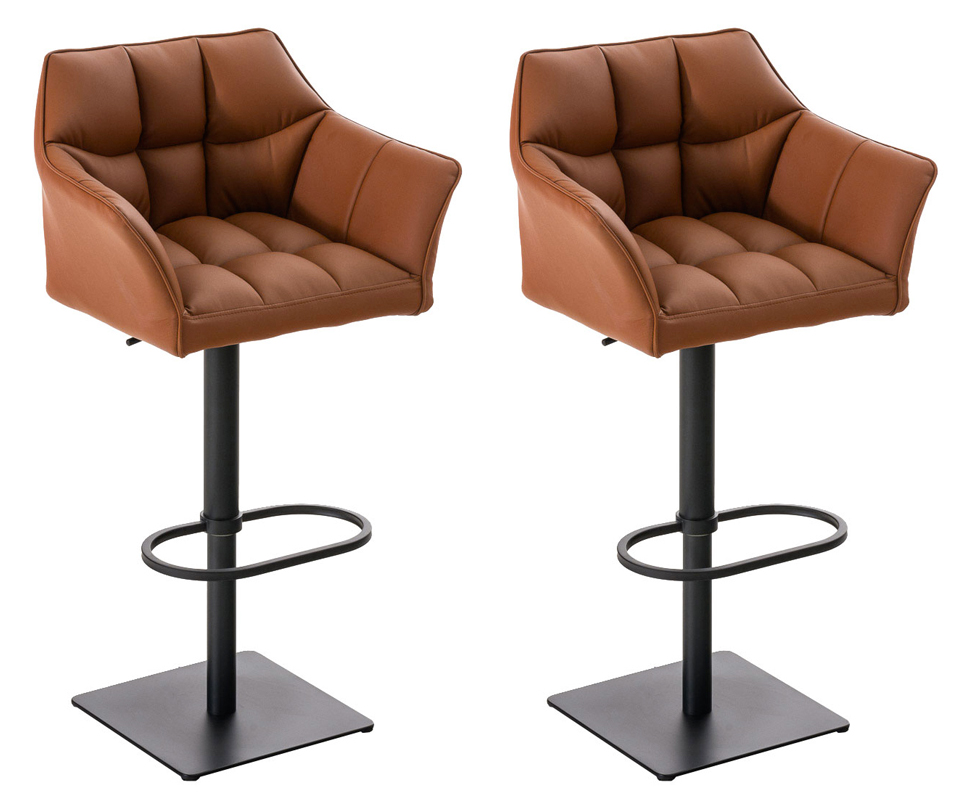 Lot de 2 tabourets de bar Damaso en similicuir
