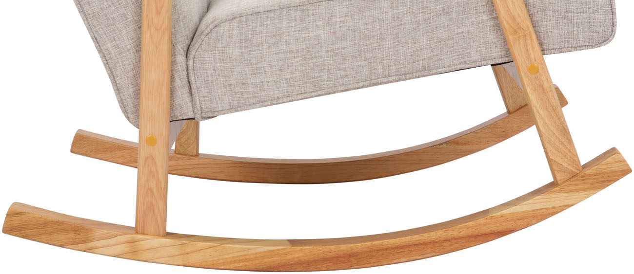 Chaise a bascule Morelia en tissu avec pieds nature