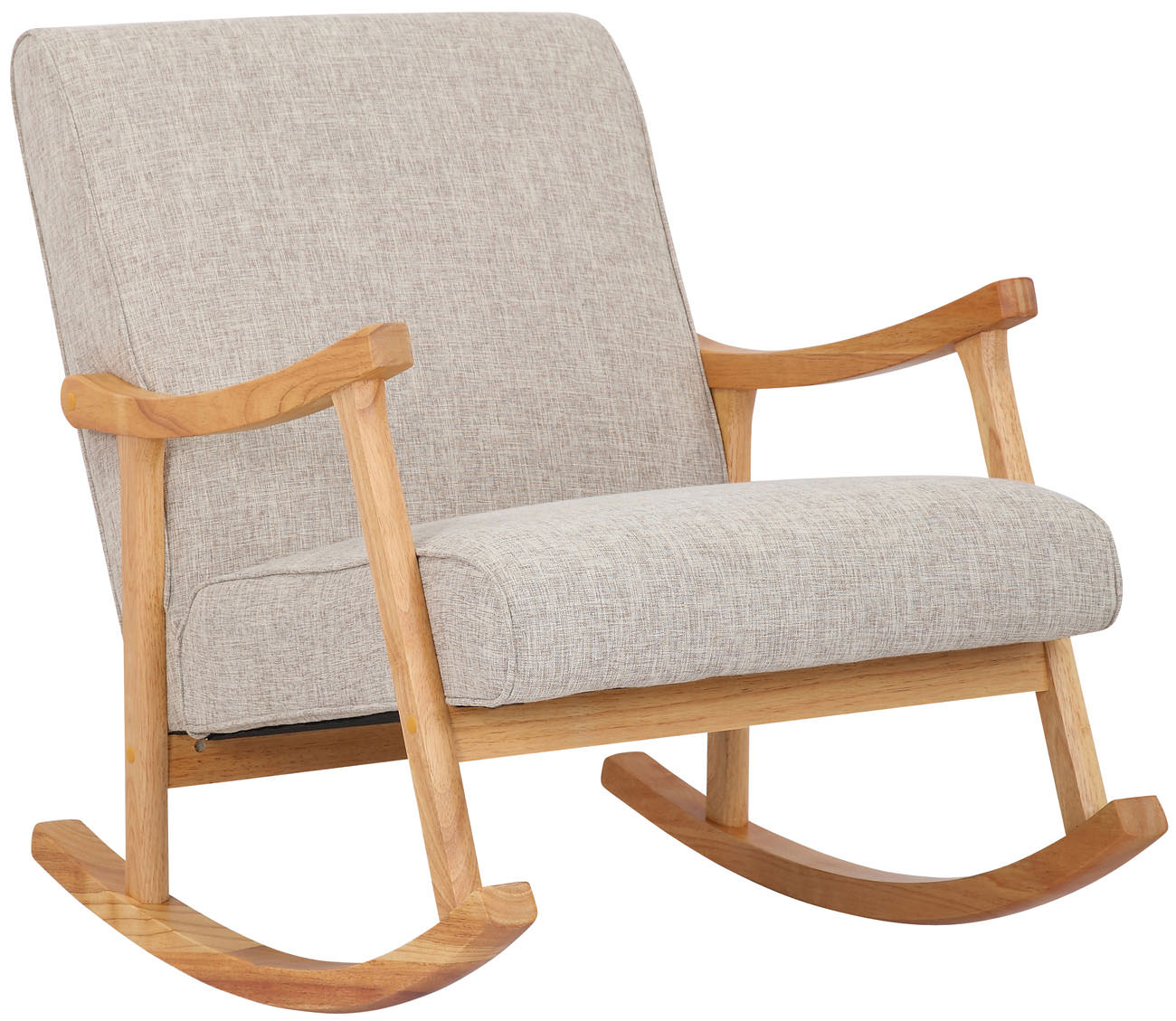 Chaise a bascule Morelia en tissu avec pieds nature