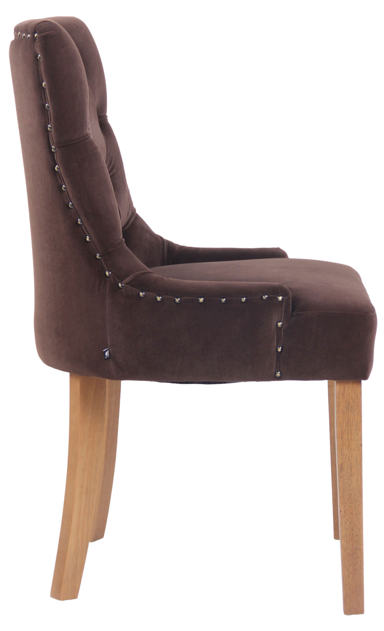 Chaise de salle à manger Aberdeen en Velours avec Piètement en bois d'hévéa