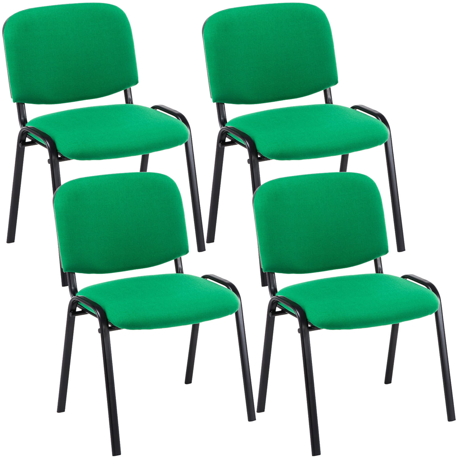 Lot de 4 chaises visiteur Ken en tissu