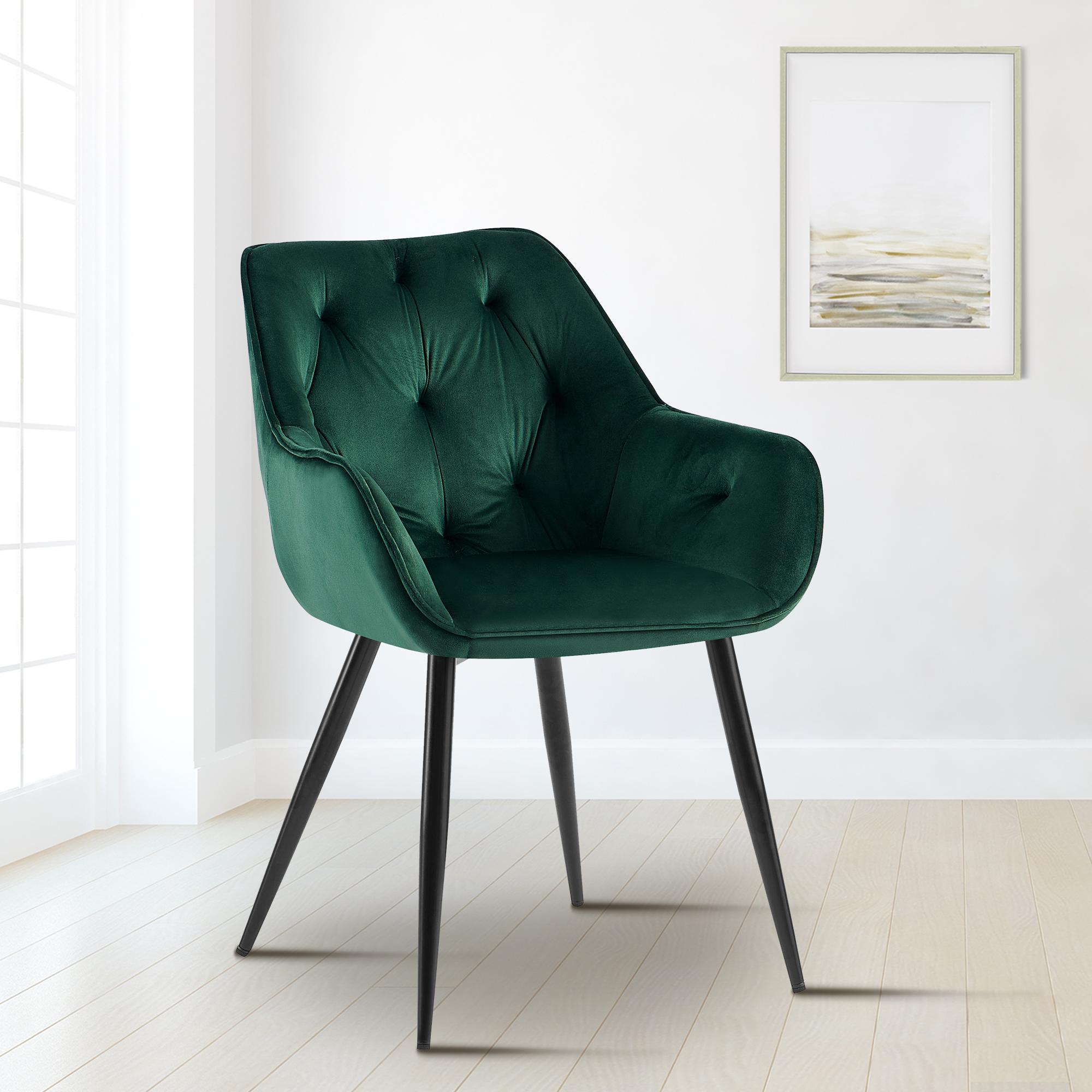 Chaise de salle à manger Cassis revêtement en velours