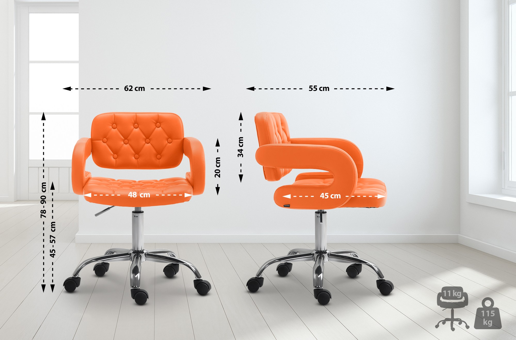 Chaise de travail Dublin en Similicuir