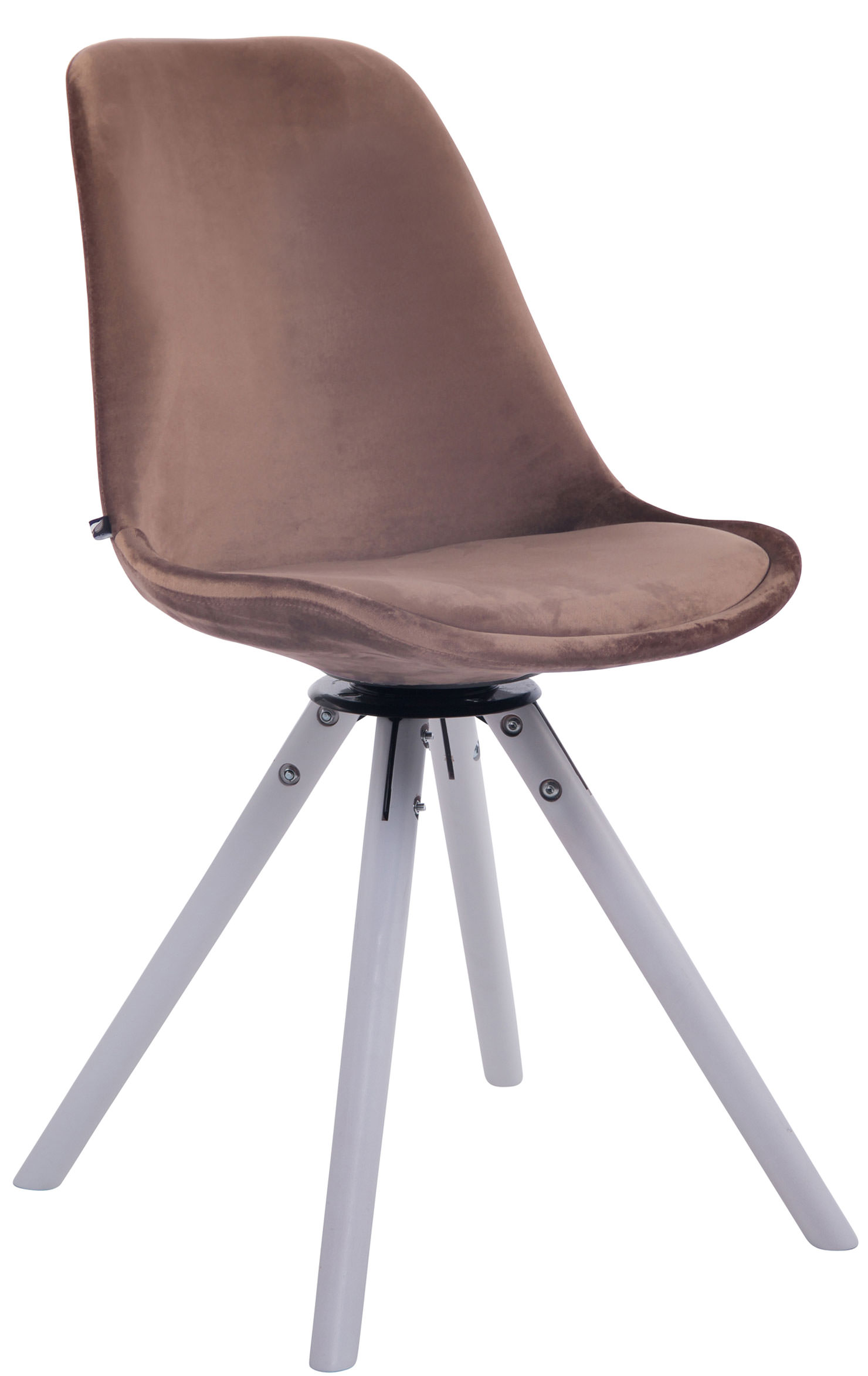 Chaise de salle à manger Troyes Pivotant en velours avec piétement rond